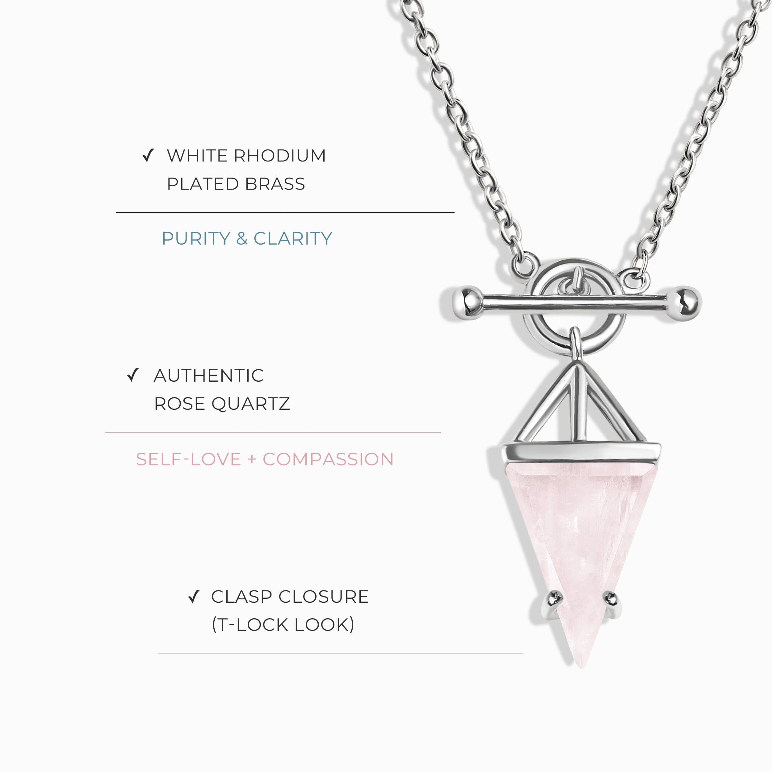 Rose Quartz Necklace - Heroine T-Lock Look、mySite、hinf8tx79