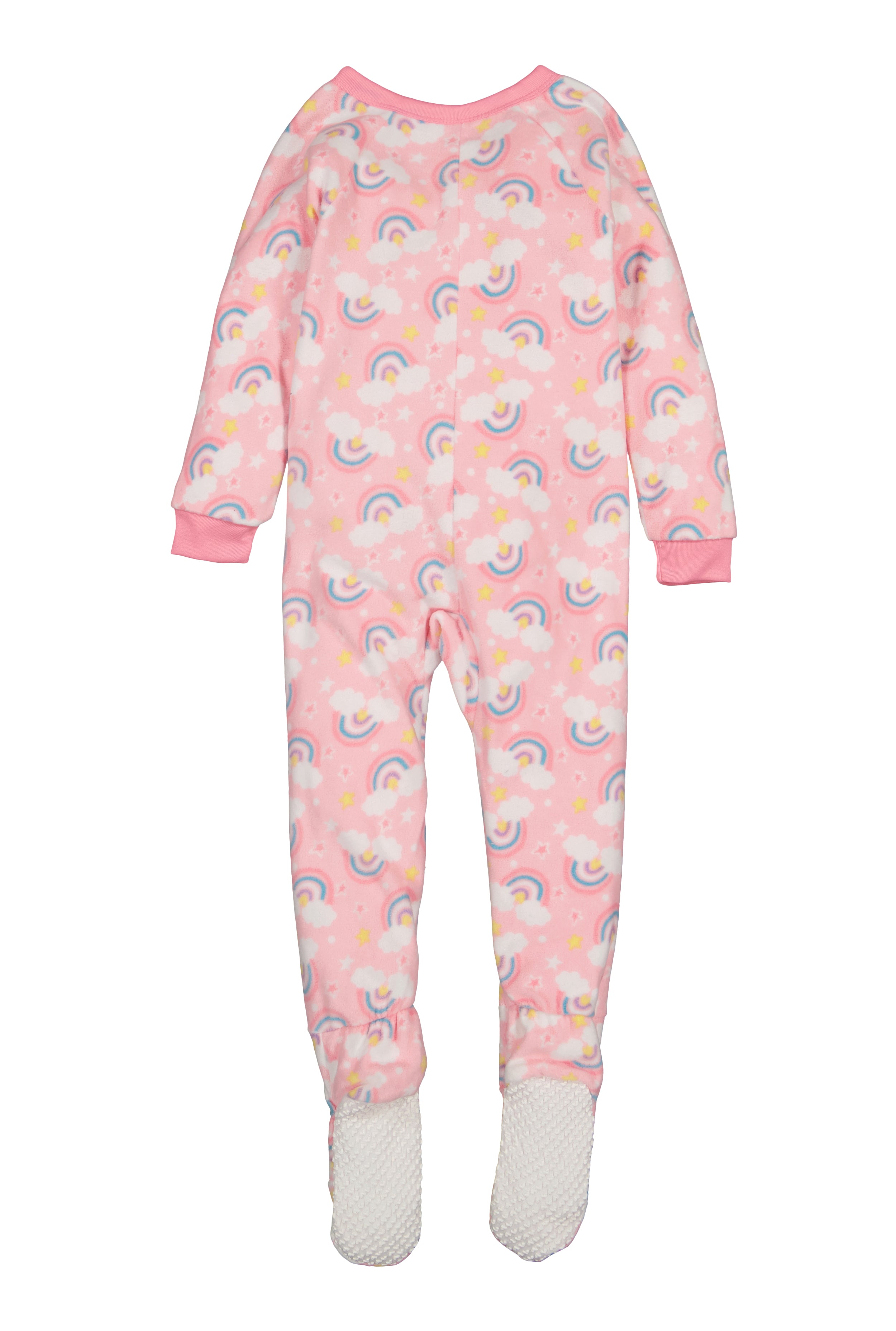 Girls Fleece Rainbow Print Footed Pajamas、mySite、camillekostekn