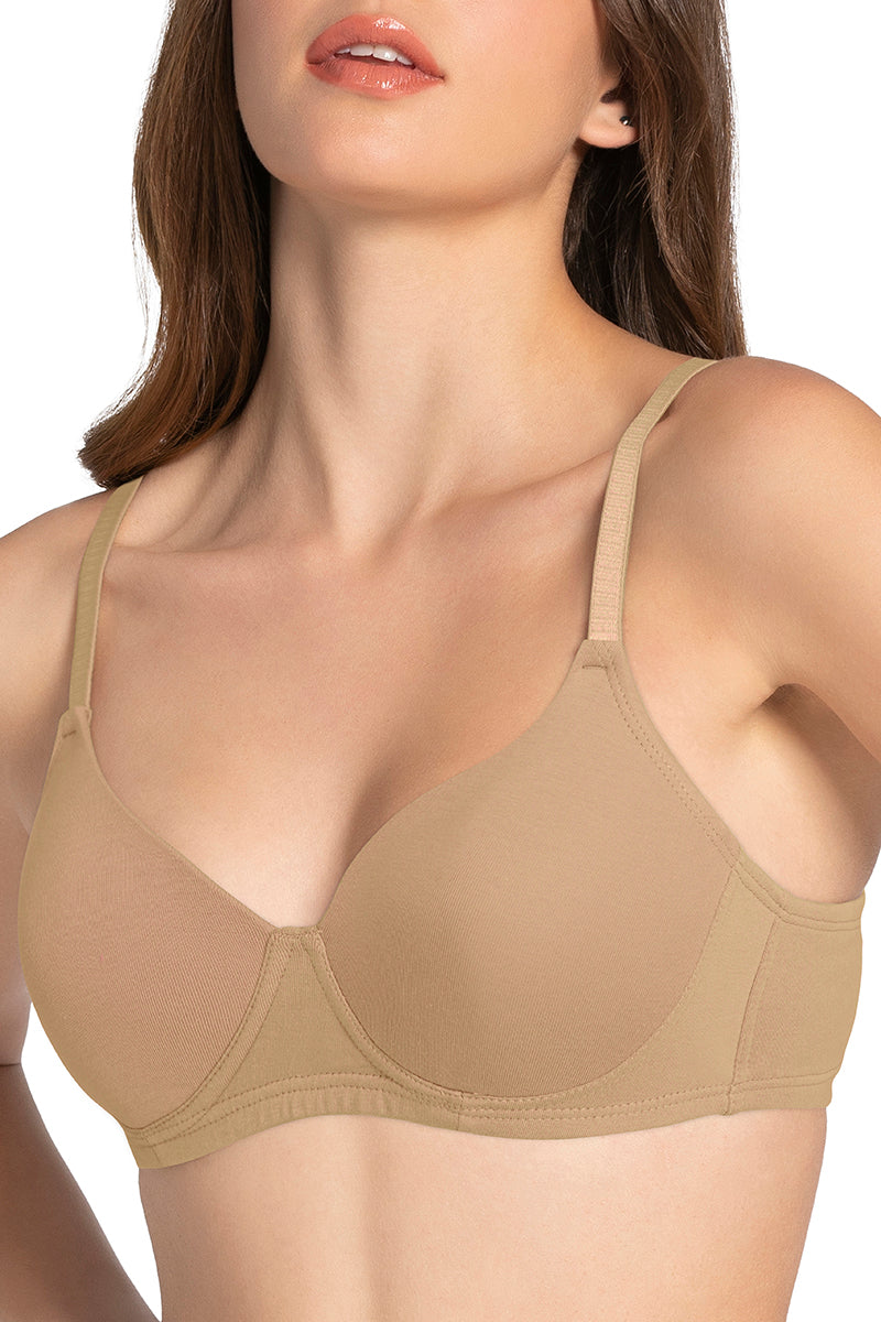  Cotton Dream Padded Non Wired T-shirt Bra - Sesame、mySite、justintrudeaud