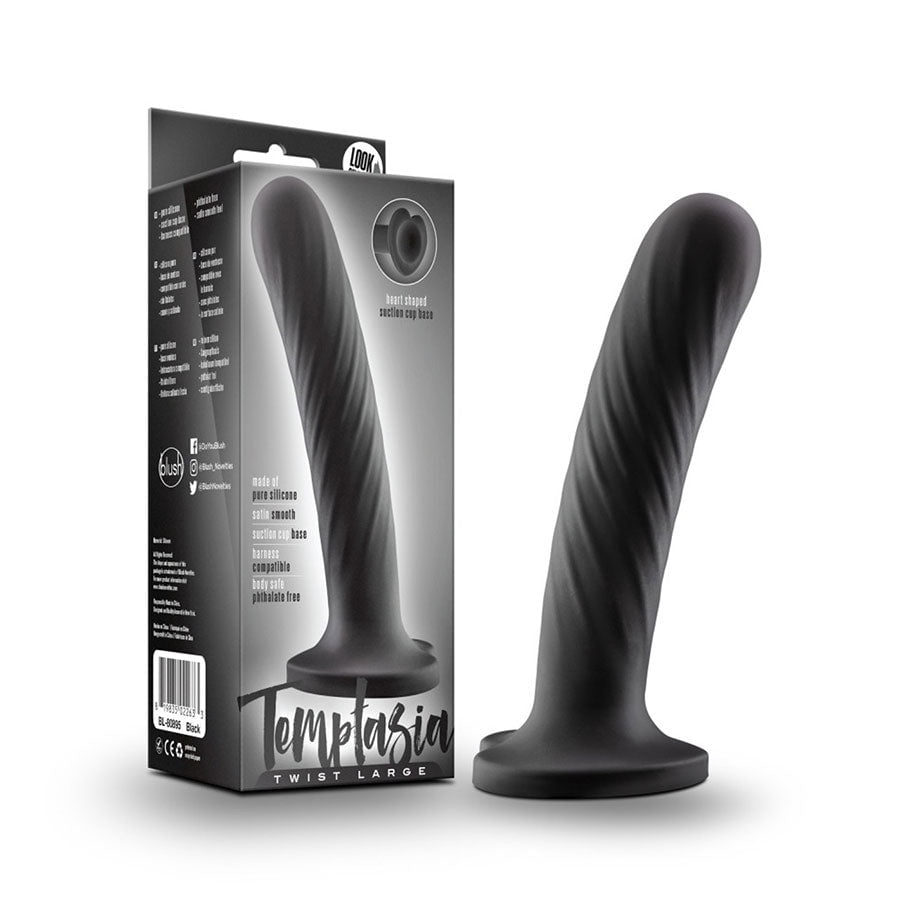 Temptasia Twist Black Silicone Dildo by Blush Novelties、mySite、bottomscart