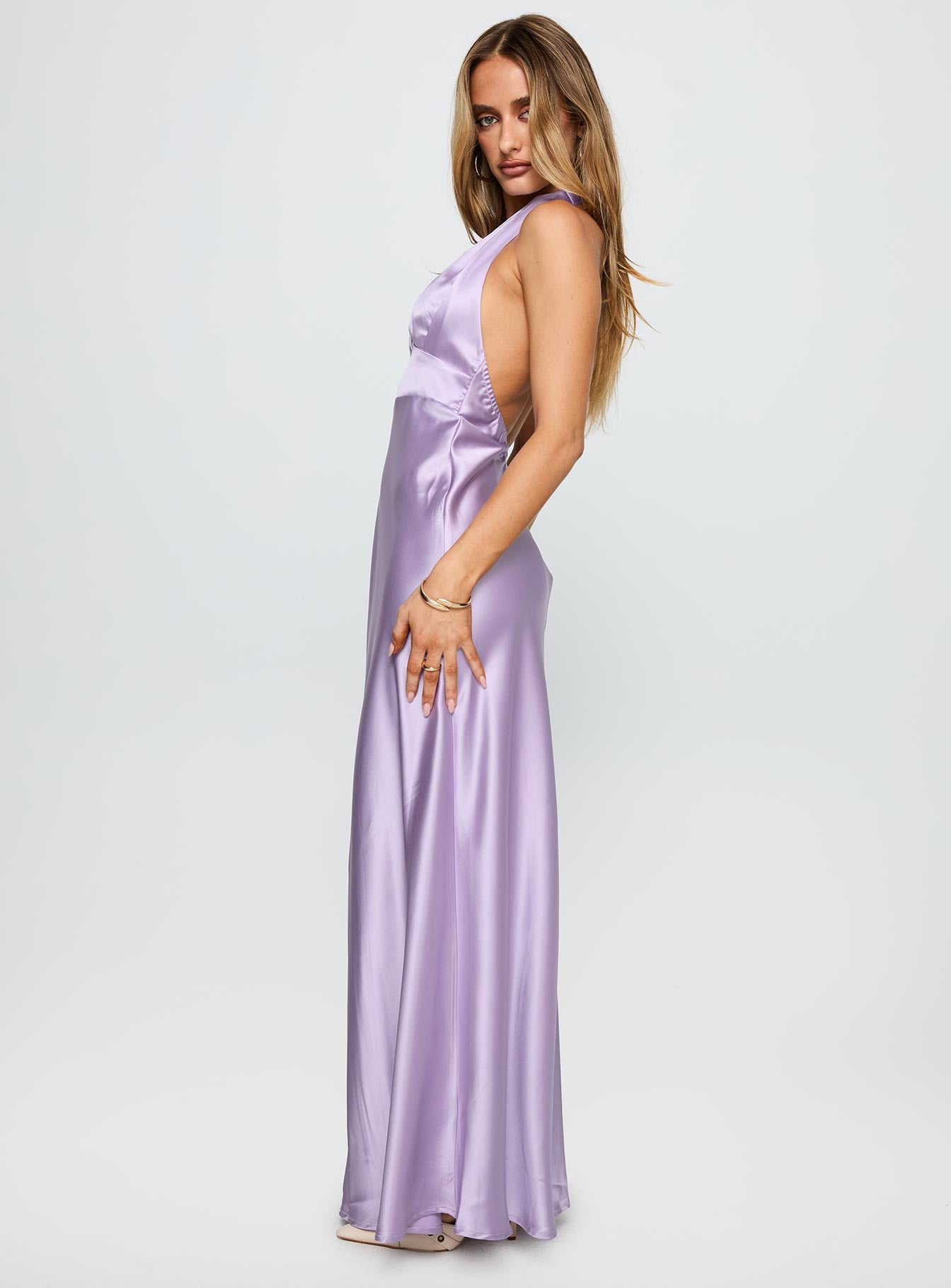 Big Screen Halter Maxi Dress Lilac、mySite、solidvoid