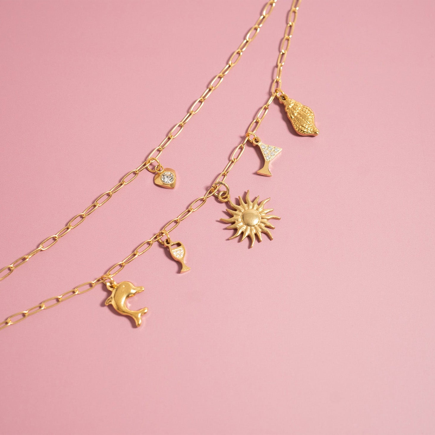 18K Gold PVD Stainless Steel Vacation Charm Set / BND0056、mySite、dreamappss