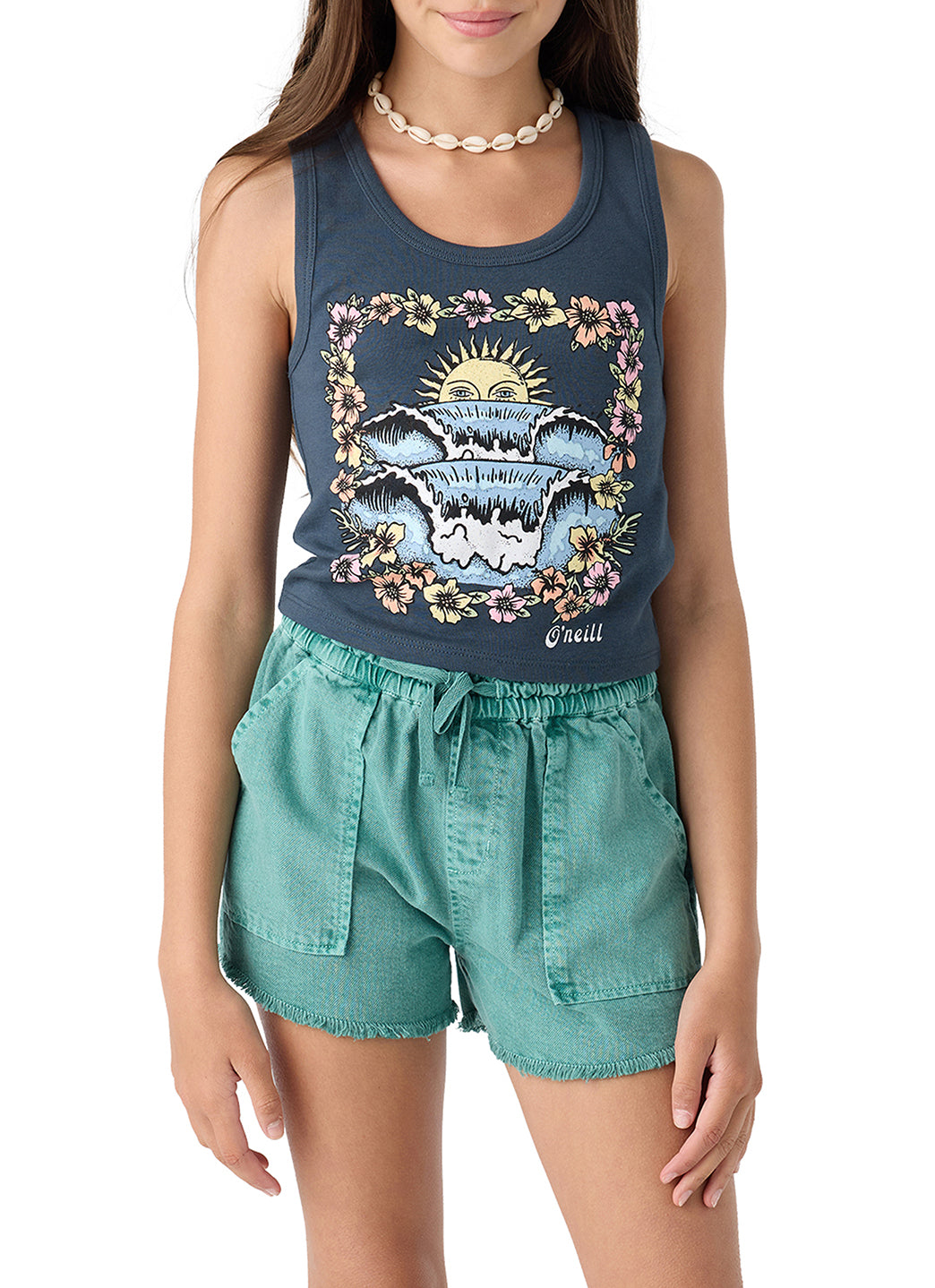 O'Neill Girls' Tropic Tide Tank Top (Big Kid)、mySite、noshort