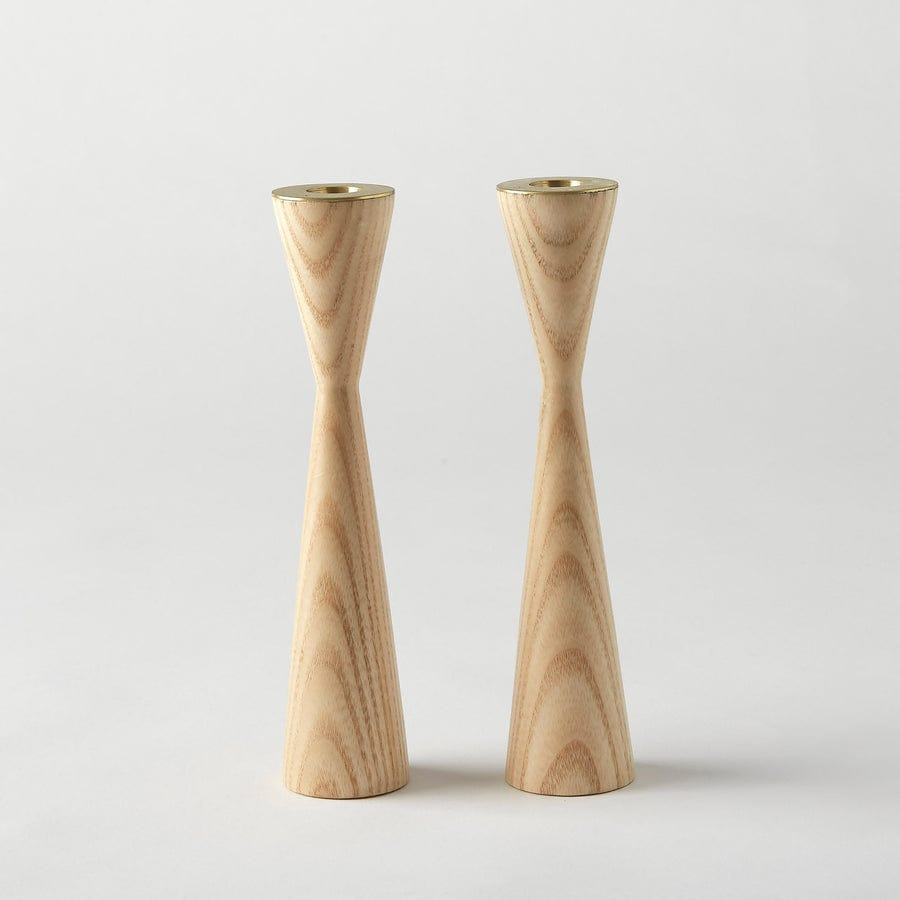Wood and Brass Candlesticks - Ash、mySite、topwebapps