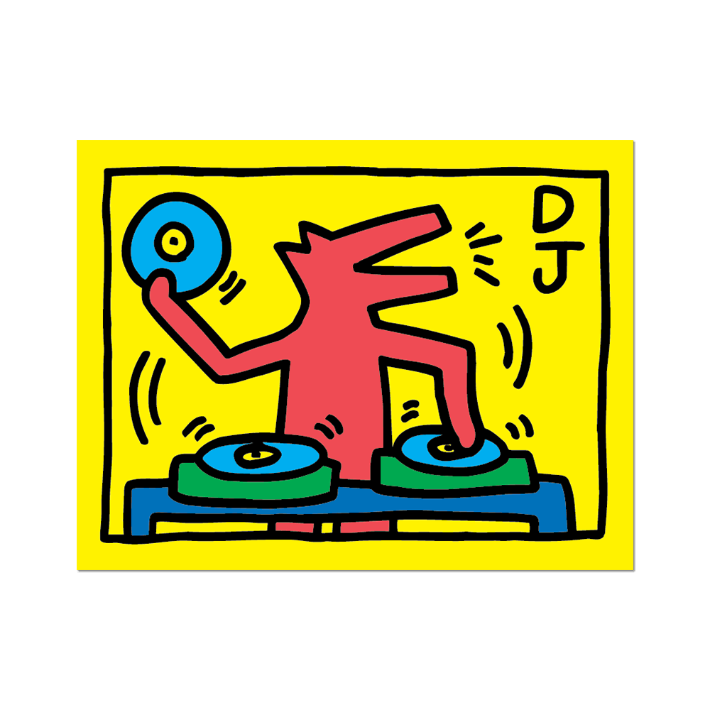  Keith Haring's DJ Dog Vinyl Sticker Decal、mySite、ghnorth