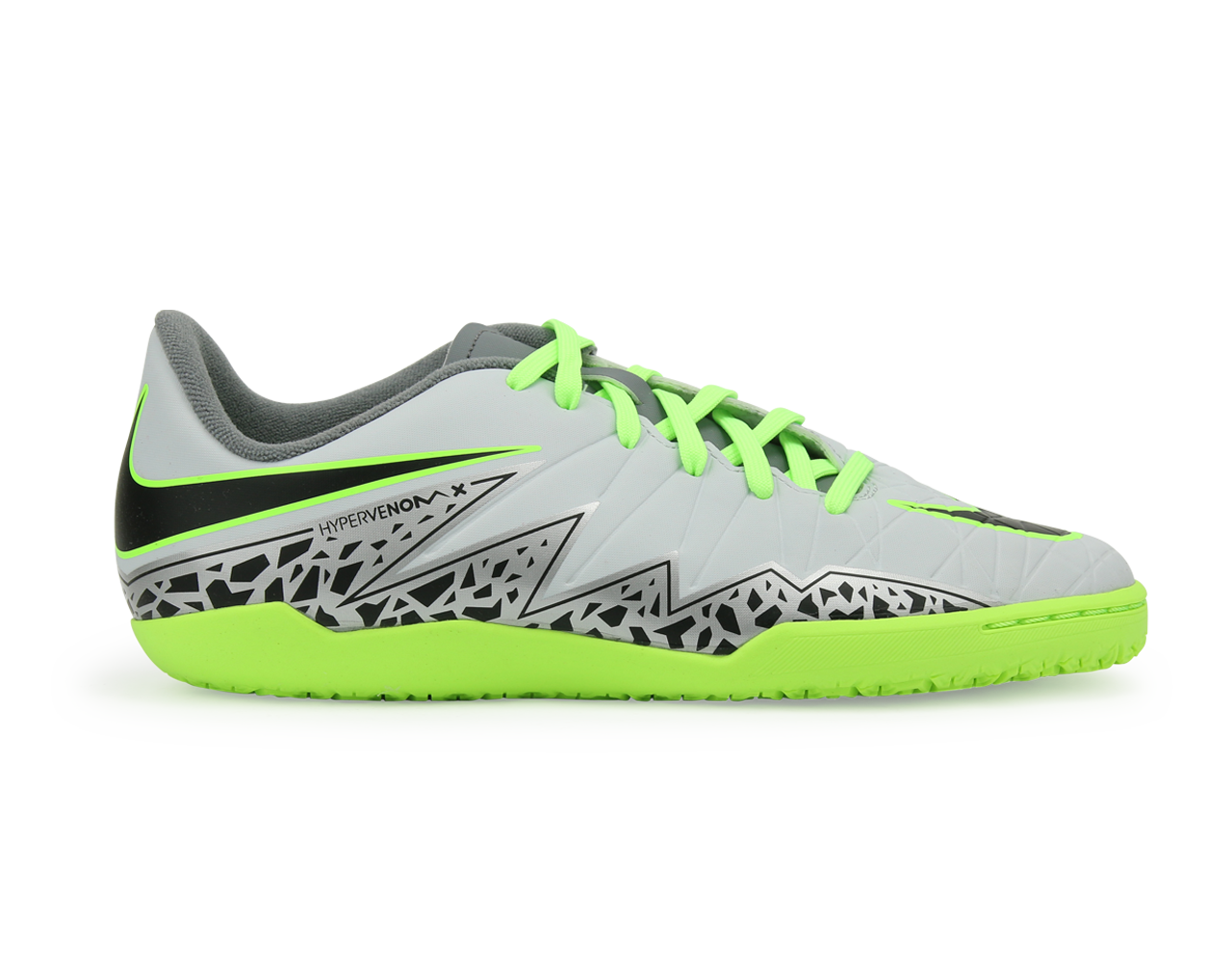 Nike Kids HypervenomX Phelon II Indoor Soccer Shoes Pure Platinum/Black/Ghost Green、mySite、bottomscart