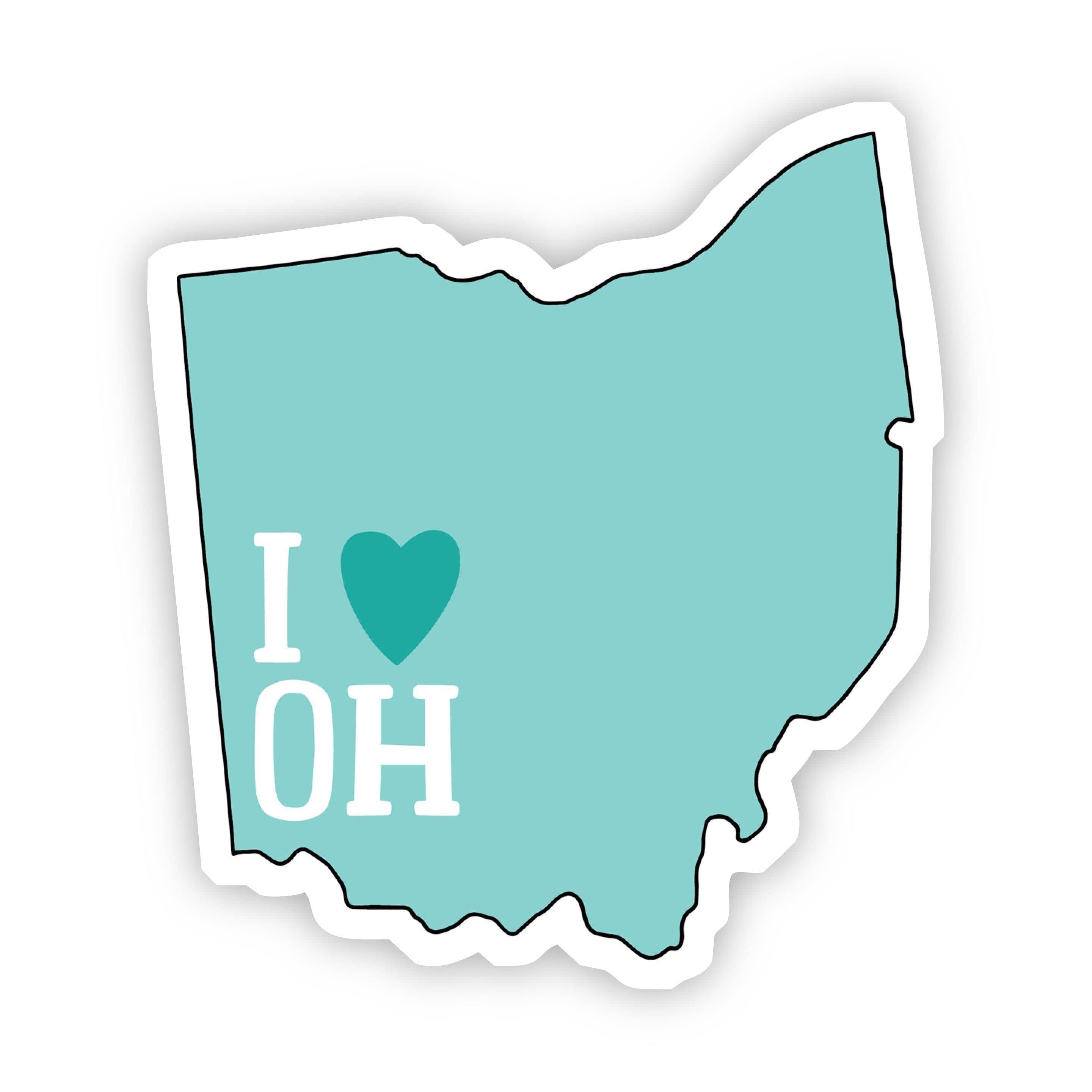  I Love Ohio Teal Sticker、mySite、elrpsem3k