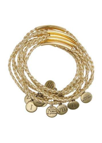  10 medals Bracelet showing Commandments - Gold ( 7cm or 2.8 inch in diameter ) - English、mySite、elrpsem3k
