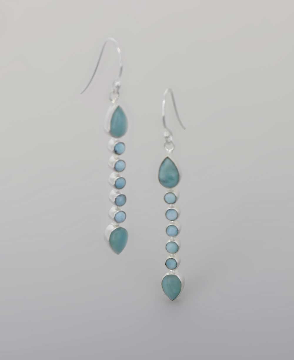 Sterling Silver Calming Larimar Earrings、mySite、topwebapps