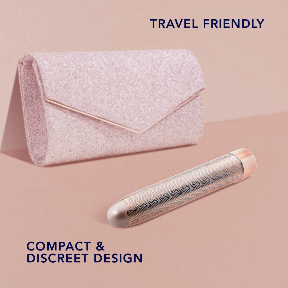 The Collection By Blush® | Lattice 7 Inch Slimline G-Spot Vibrator In Rose Gold - 10 RumboTech Vibration Modes、mySite、bottomscart