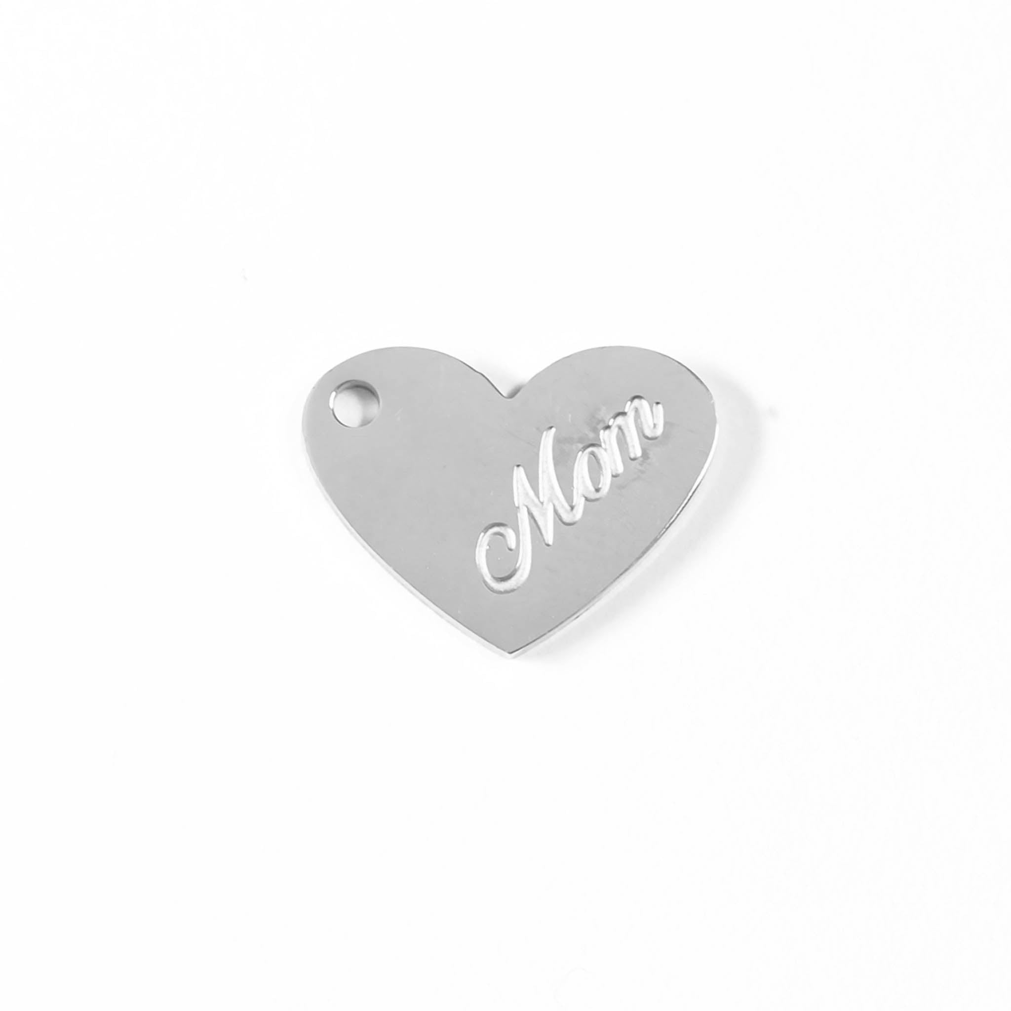 18K Gold PVD Stainless Steel Mom Heart Charm / PDL0037、mySite、dreamappss