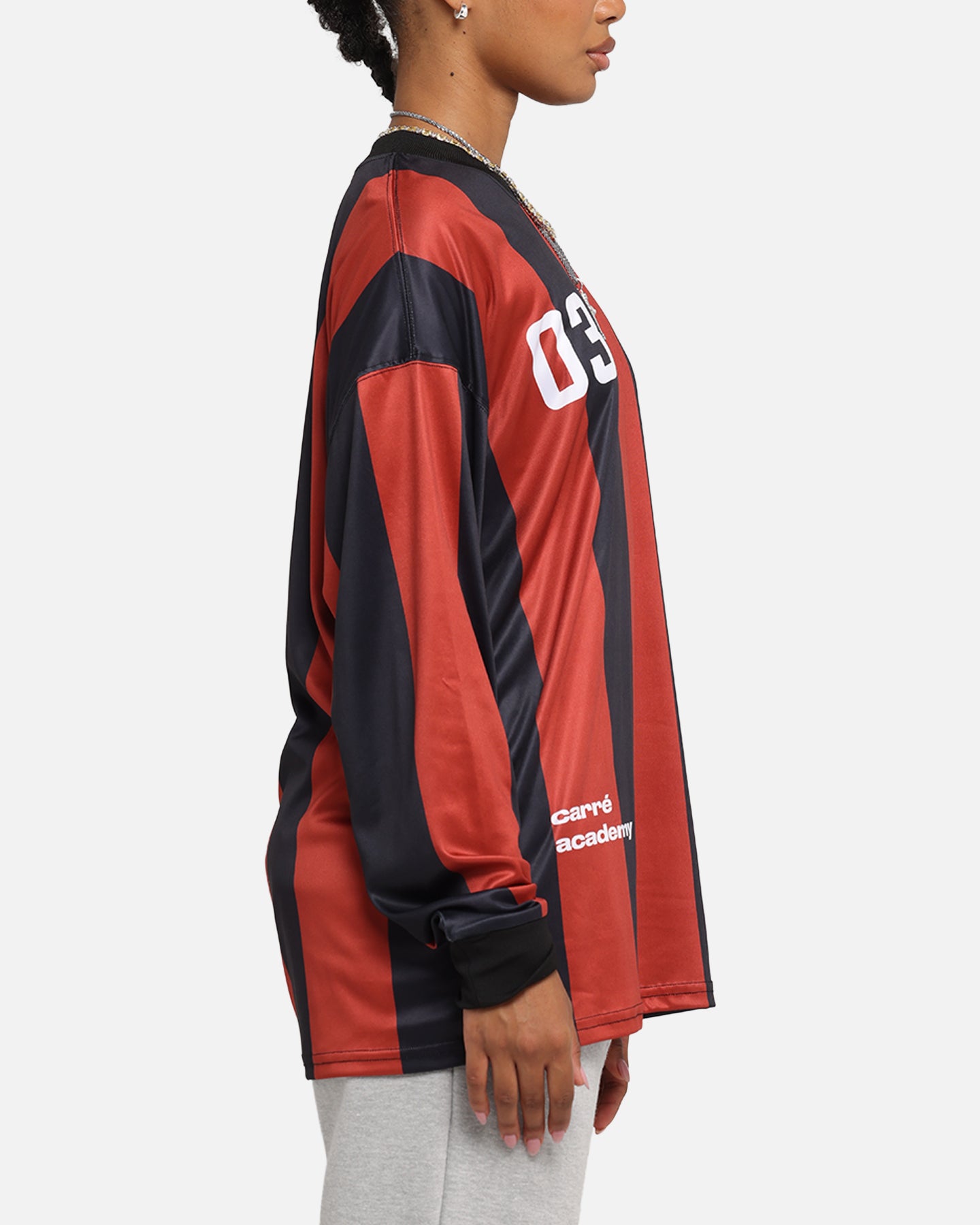 Carre Academy Oversized Long Sleeve T-Shirt Red/Black、mySite、zt4zffjzw