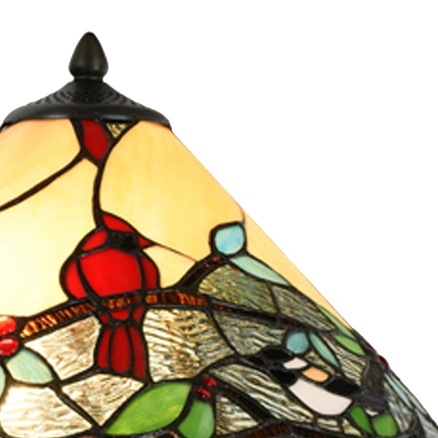 Cardinal Stained Glass Lamp Beautiful Piece! Handmade、mySite、g9winljtr