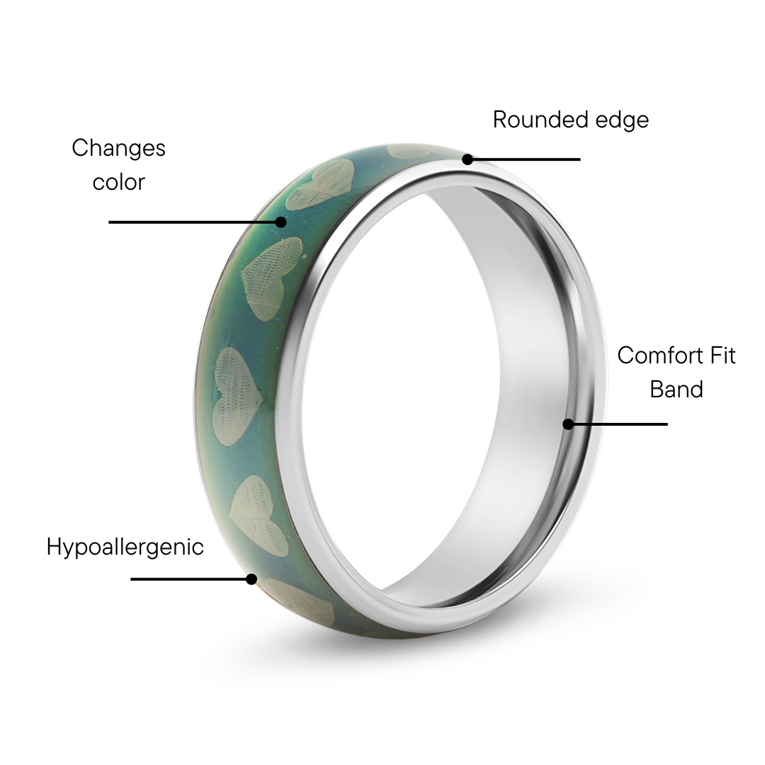 Stainless Steel Mood Band With Hearts Ring / CFR9014、mySite、dreamappss