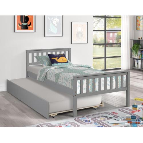 Twin Bed with Trundle, Platform Bed Frame with Headboard and Footboard, for Bedroom Small Living Space,No Box Spring Needed,White(New SKU:W504P148532)、、casual