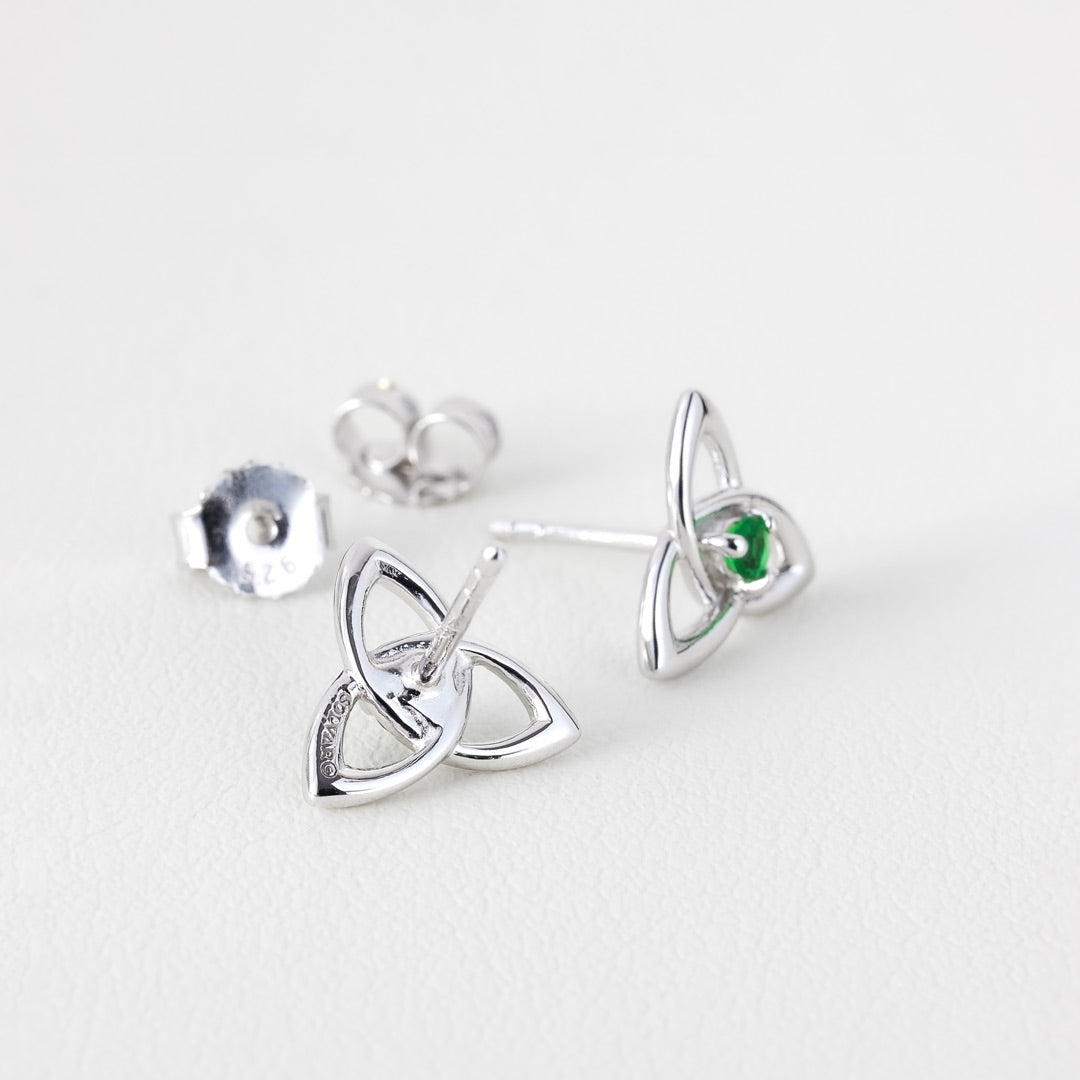 Green Crystal Trinity Knot Stud Earrings、mySite、botmansion