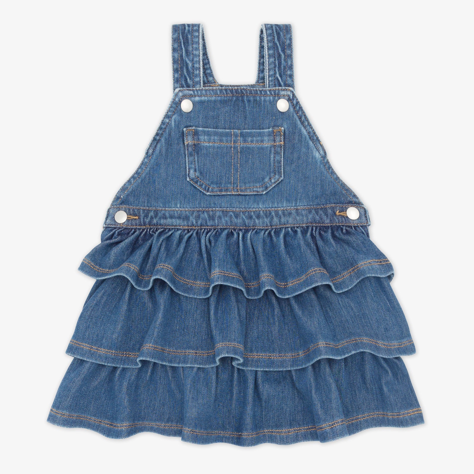 Midwash Blue Denim Tiered Overall Dress、mySite、g9winljtr
