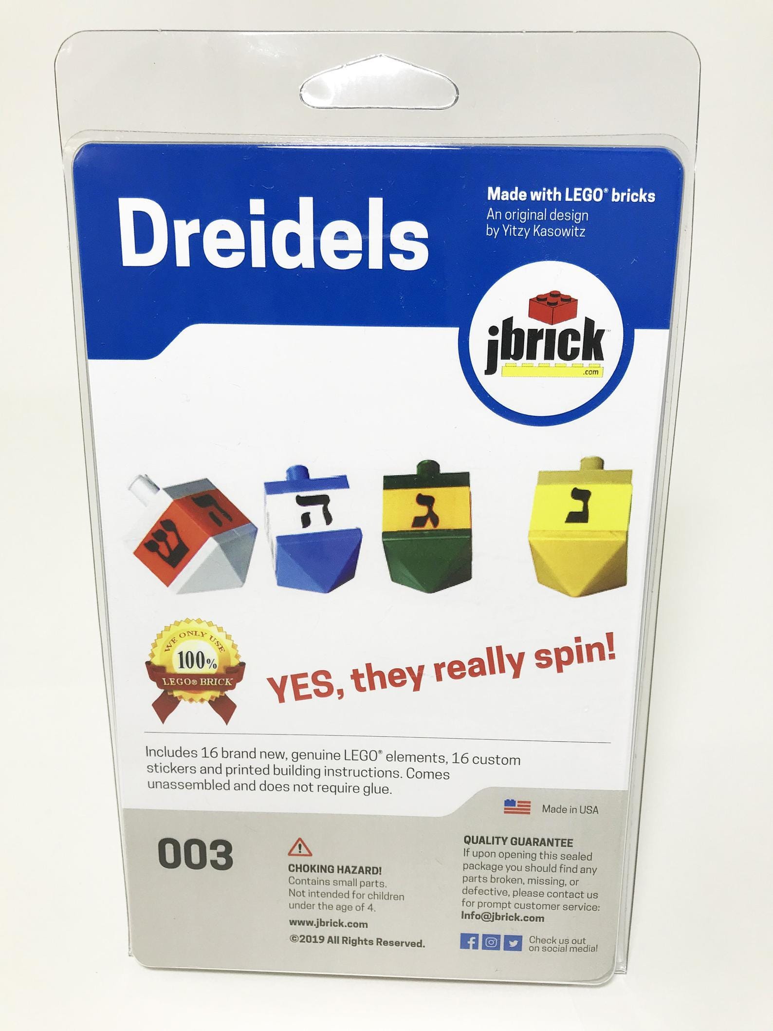 Custom Dreidels (set of 4) Made with LEGO® Bricks、mySite、topwebapps