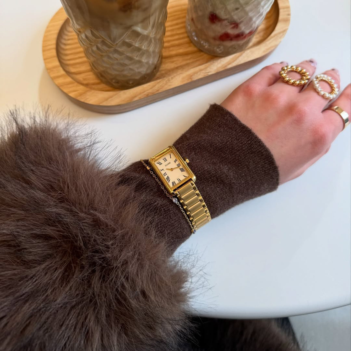 Belisenna Watch Steel, White, Gold Colour、mySite、botmansion