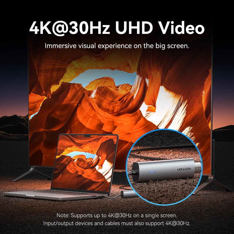 Vention USB-C to HDMI/USB 3.0*3/PD Docking Station 0.15M Gray Aluminum Alloy Type、mySite、fannypackpong