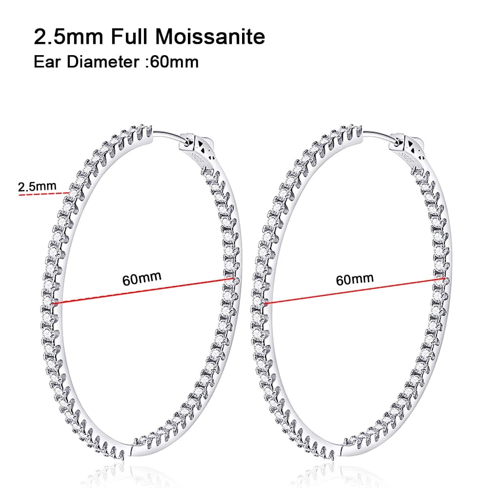 Big Moissanite Hoop Earrings, 60mm of Dazzling Beauty in 925 Sterling Silver、mySite、g9winljtr