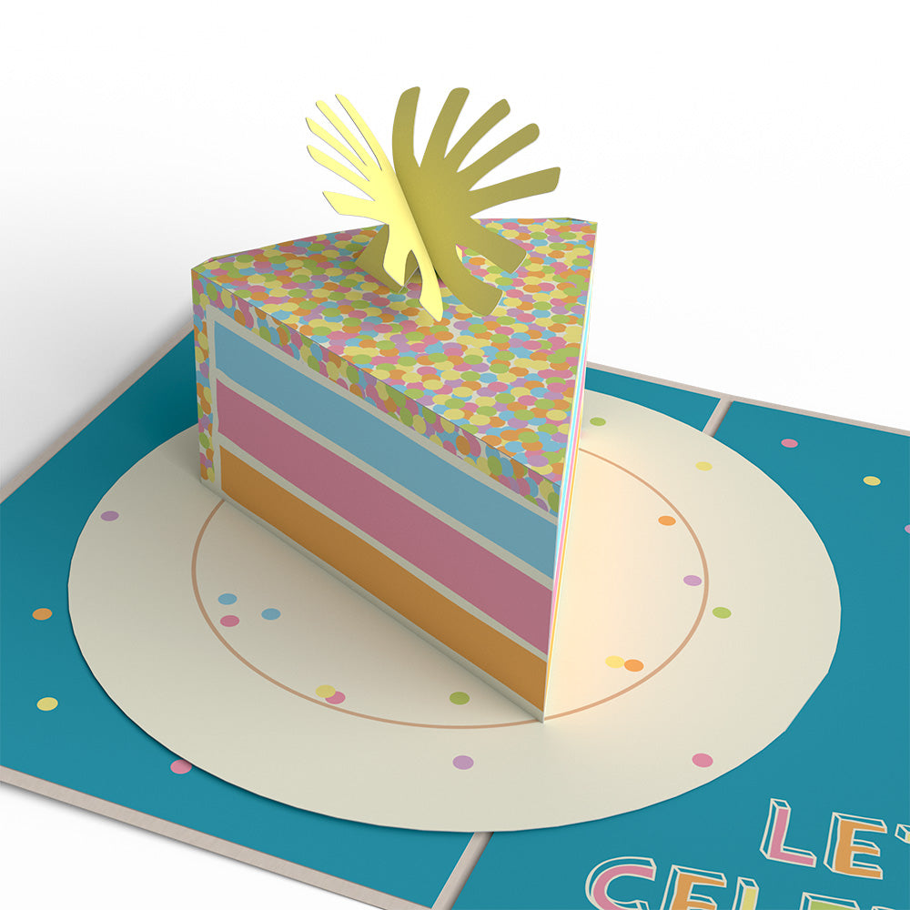 Confetti Birthday Cake Slice Pop-Up Card、mySite、solidvoid