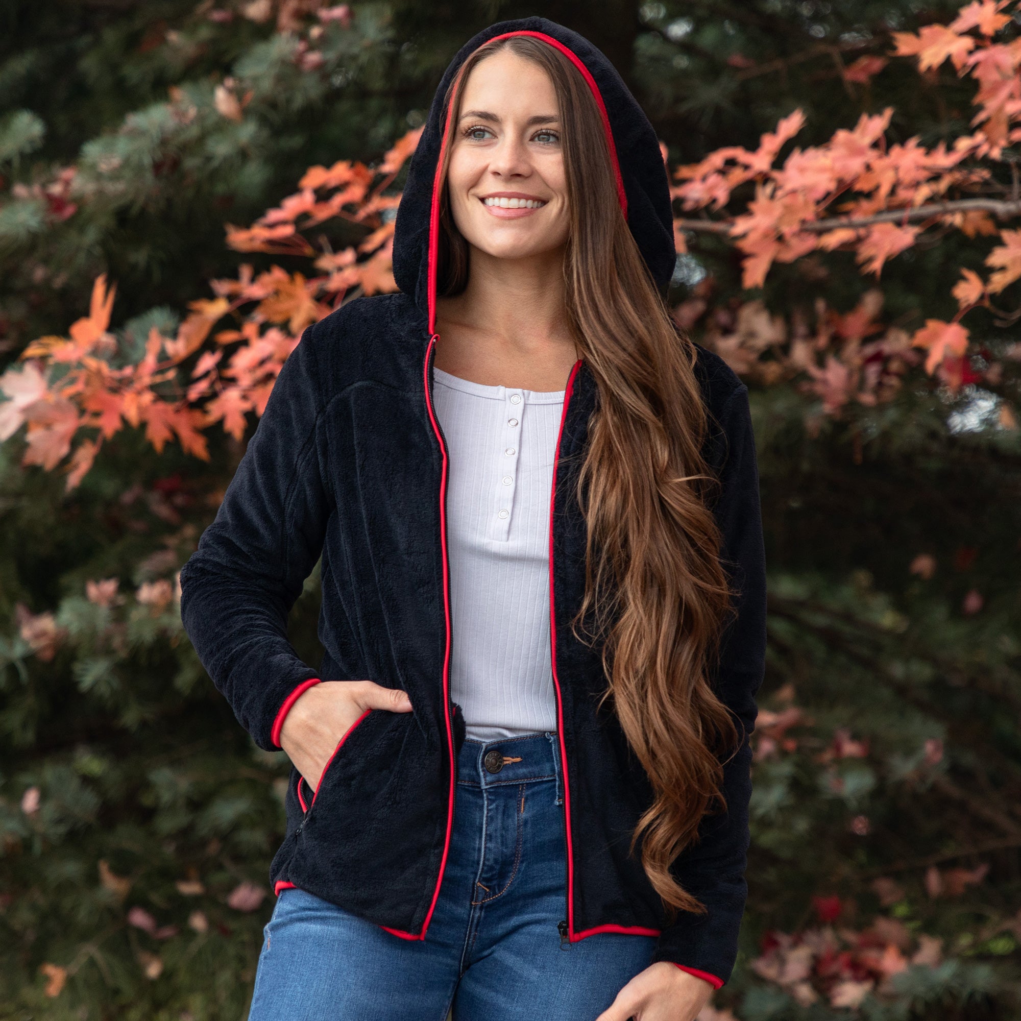 Buffalo Check Paw Print Plush Sherpa Hooded Jacket、mySite、camillekostekn