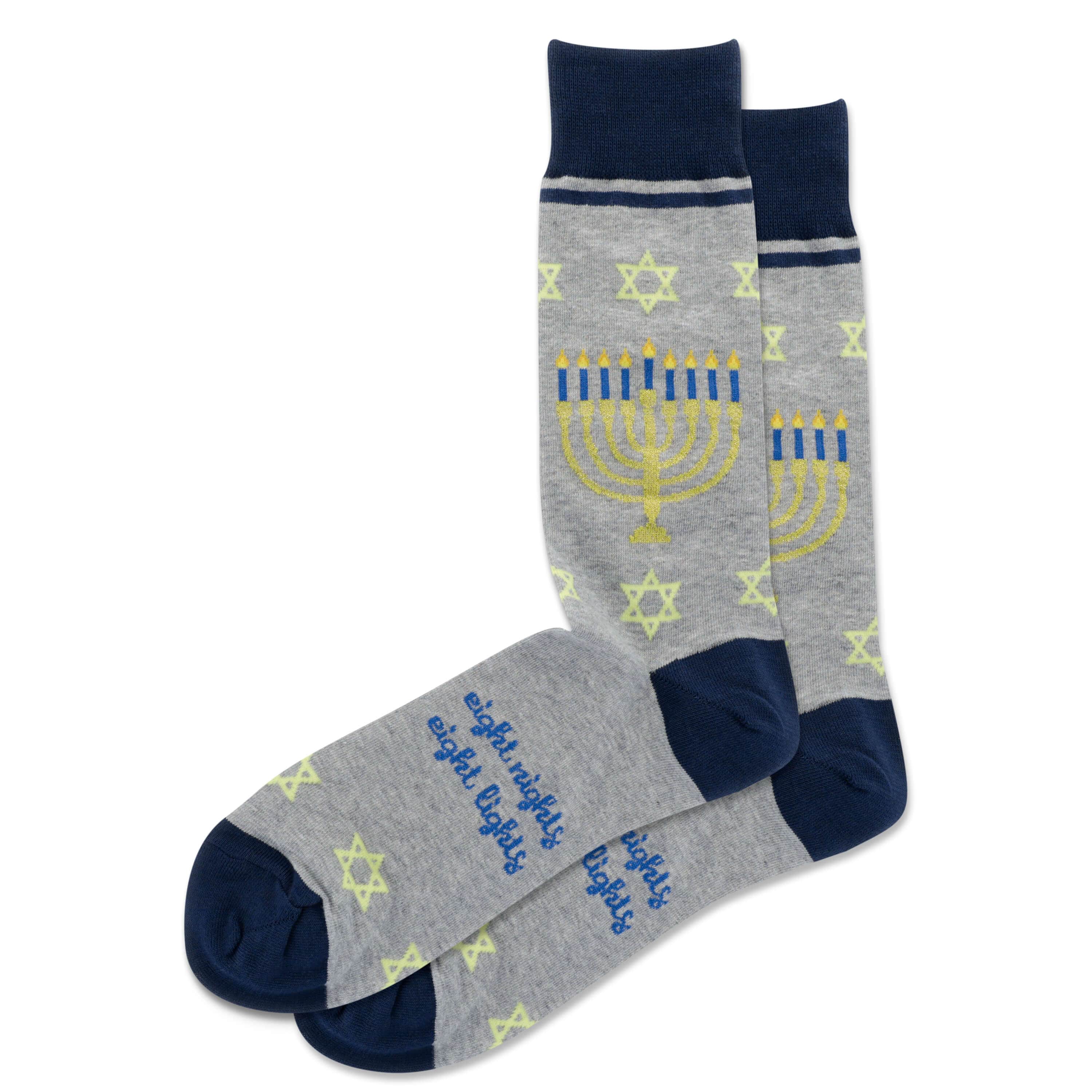 Men's Menorah Eight Nights Eight Lights Crew Socks、mySite、topwebapps