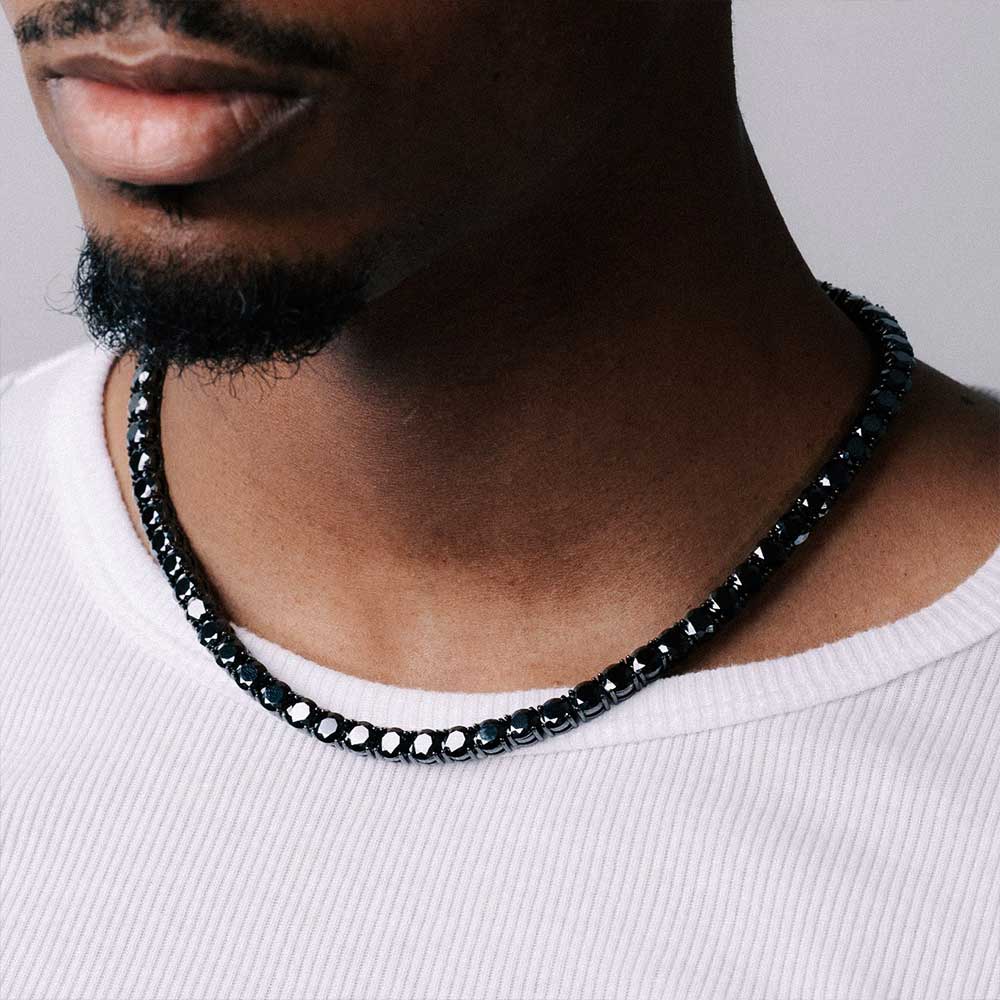 Black Moissanite Tennis Chain 14K Black Gold (ALL SIZES)、mySite、hinf8tx79