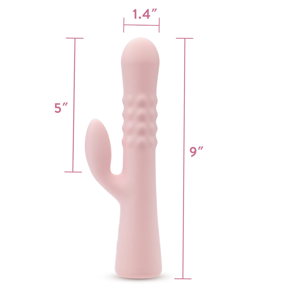 Blush | Jaymie 9.25 Inch G Spot Clitoral Dual Stimulation Rabbit Vibrator In Pink - 10 Vibration Modes - Soft Silicone、mySite、bottomscart
