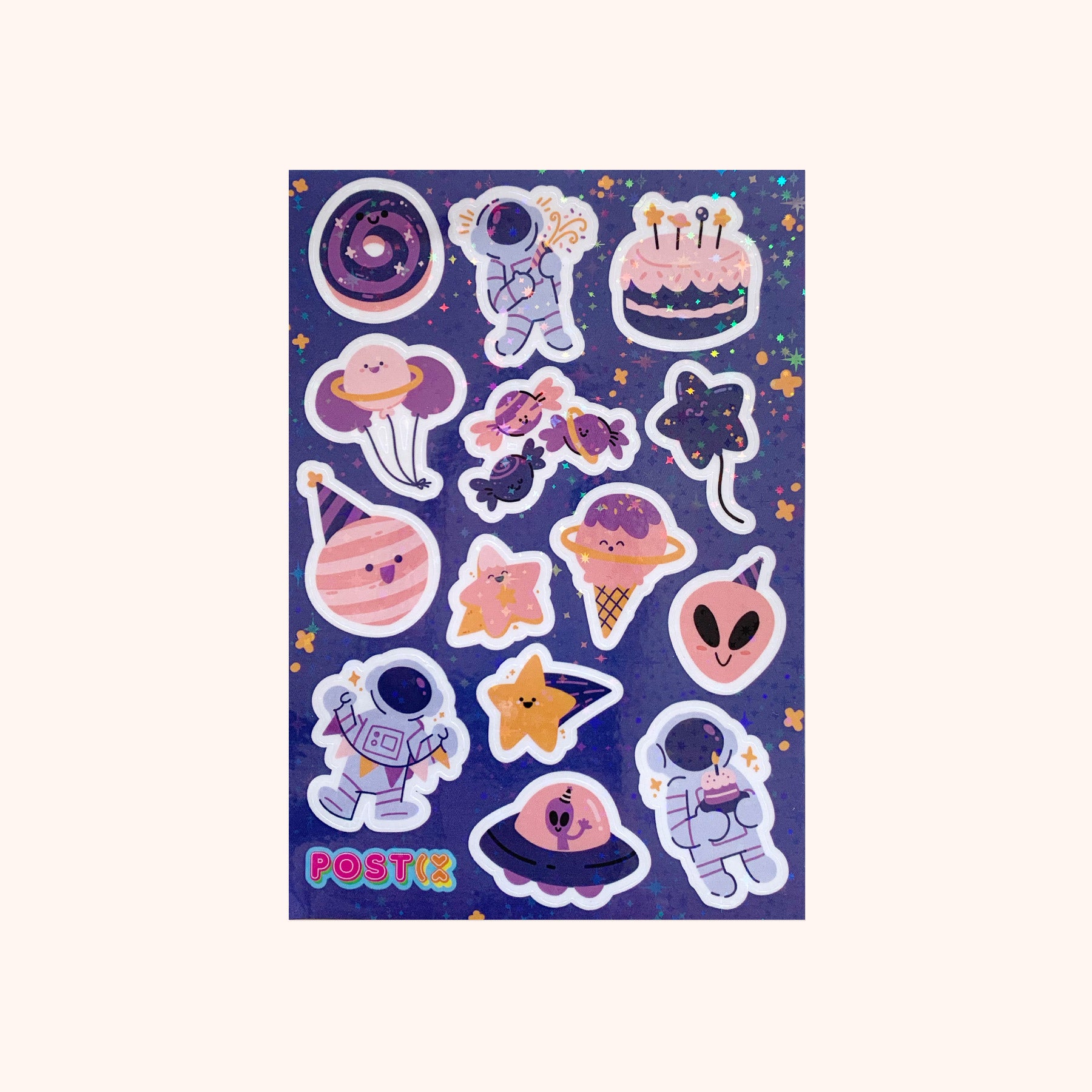  Space Party Hologram Sticker Sheet、mySite、ghnorth
