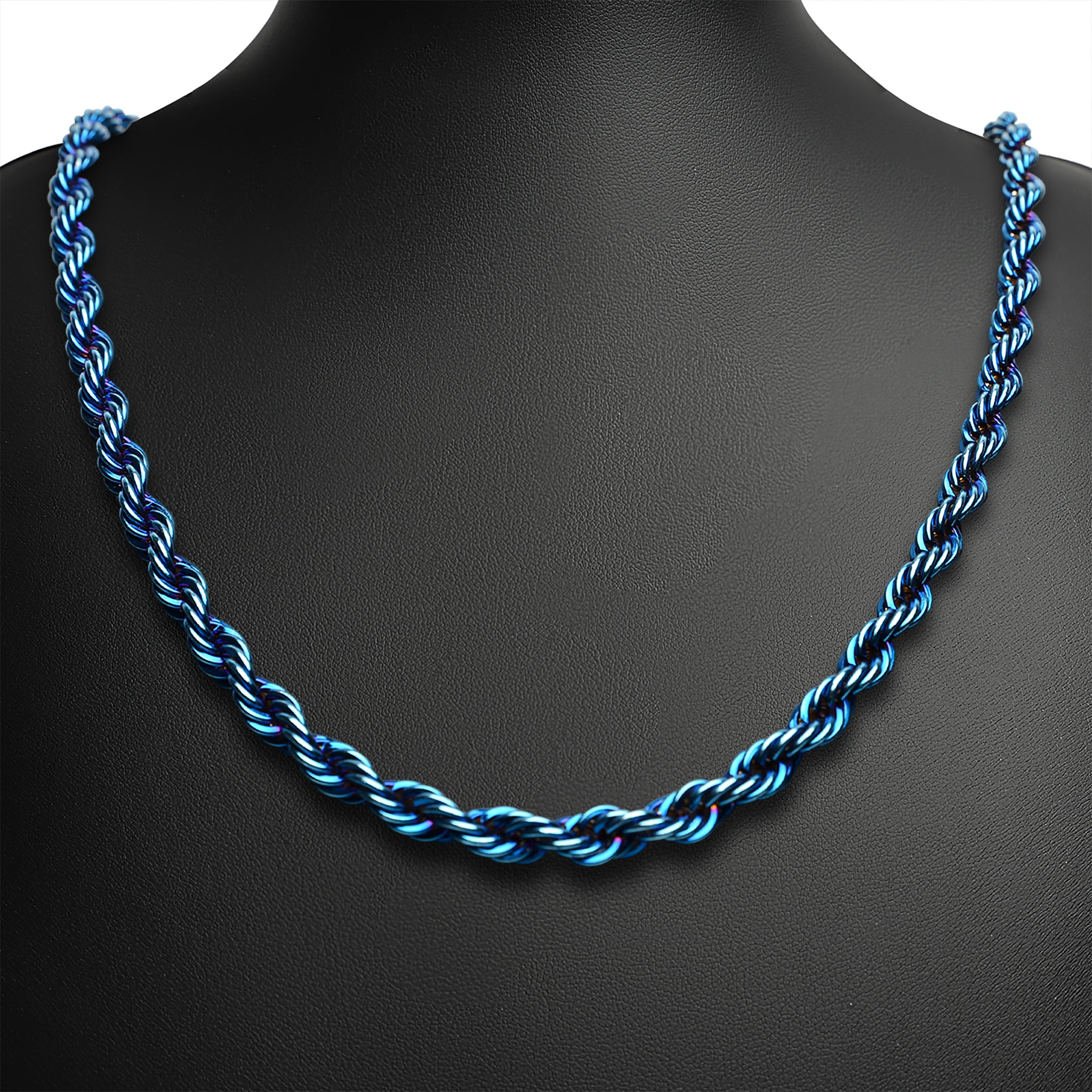 Stainless Steel Blue Rope Chain Necklace / CHN9703、mySite、dreamappss