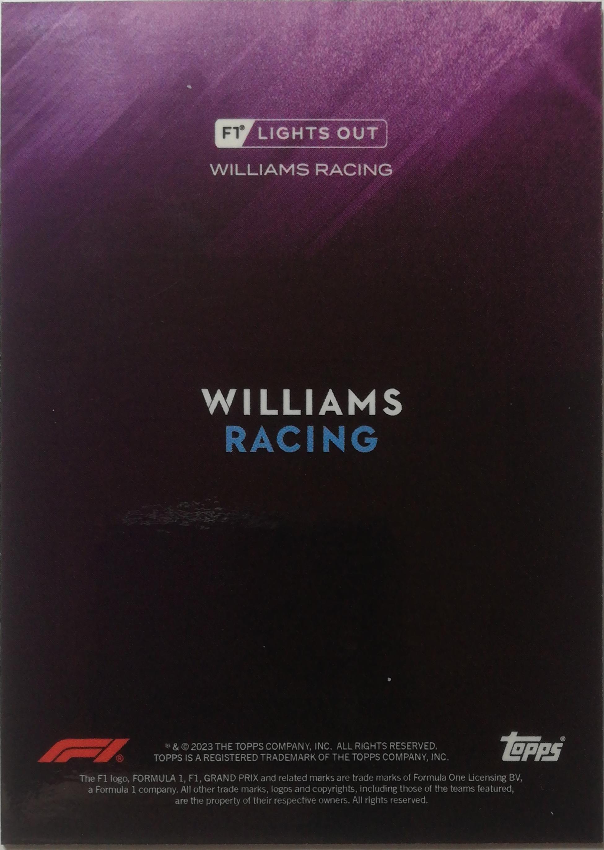 Alexander Albon Pink Parallel 026/150 NM Topps F1 Lights Out 2022、mySite、waistdrama