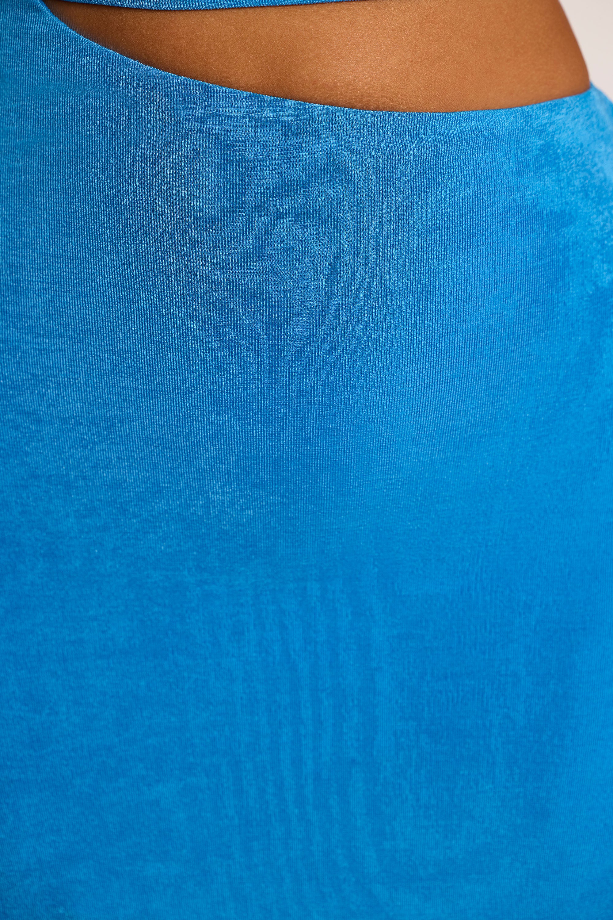 Textured Jersey Cut-Out A-Line Mini Dress in Cobalt Blue、mySite、solidvoid