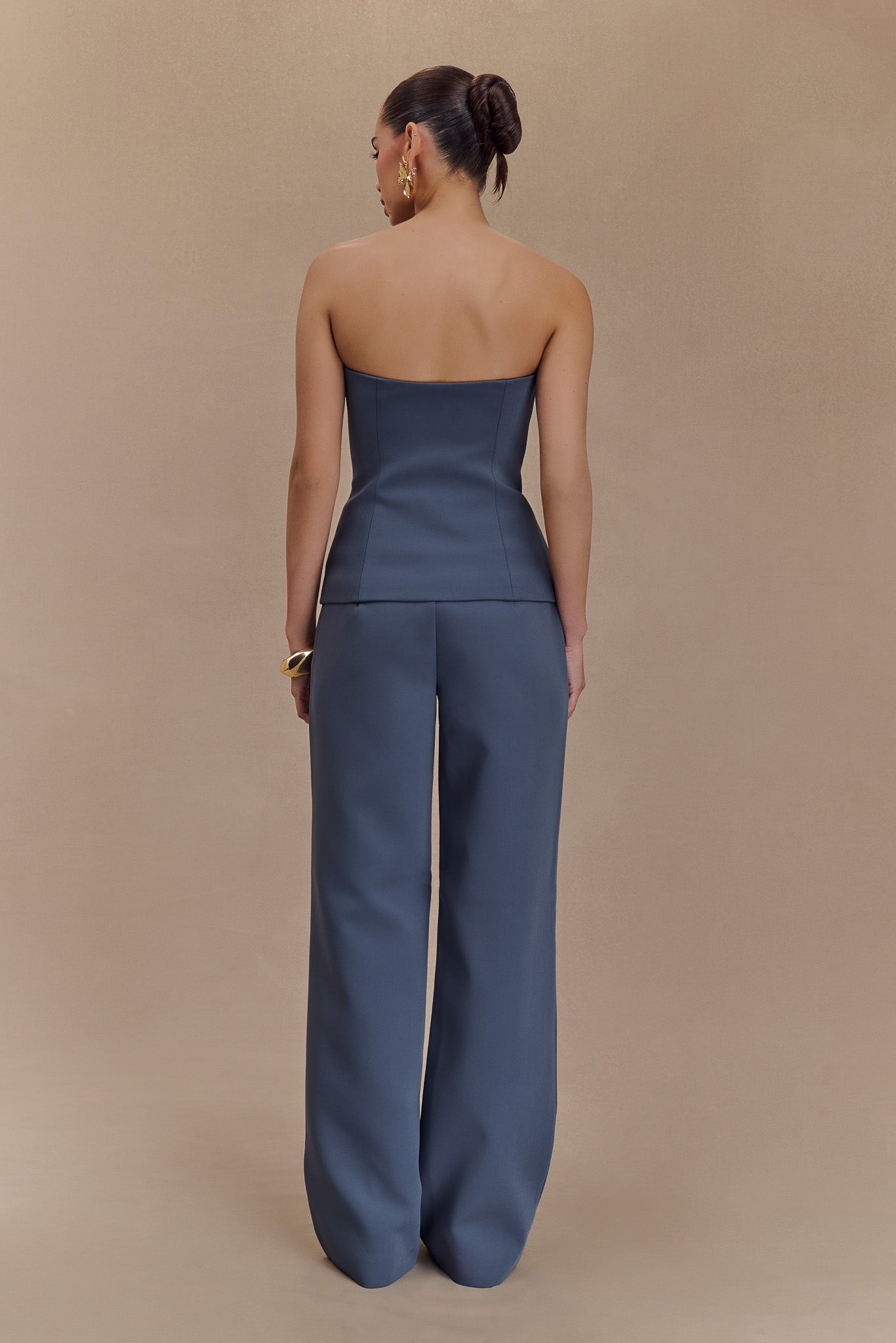 Lindie Straight Leg Suiting Pants - Steel、mySite、solidvoid