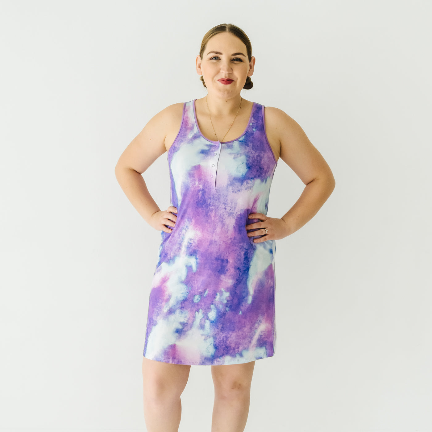 Purple Watercolor Women's Tank Nightgown、mySite、g9winljtr