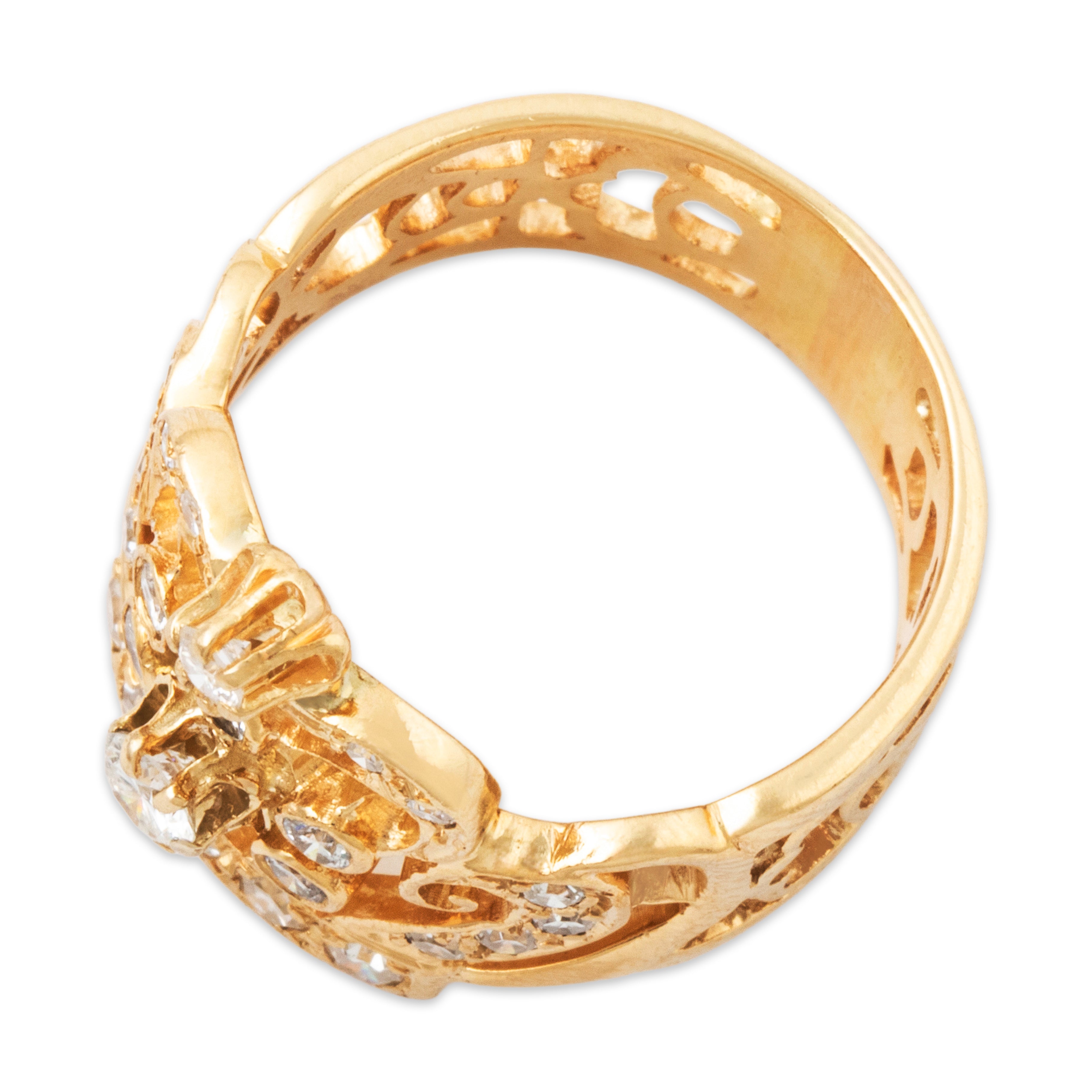 Vintage Large 10k Yellow Gold .864cttw Diamond Crown Ring 7.25、mySite、hinf8tx79