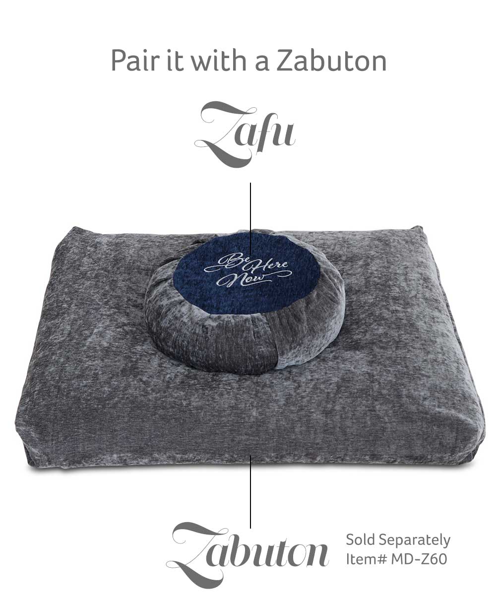 Be Here Now Grey Blue Meditation Zafu Cushion、mySite、topwebapps