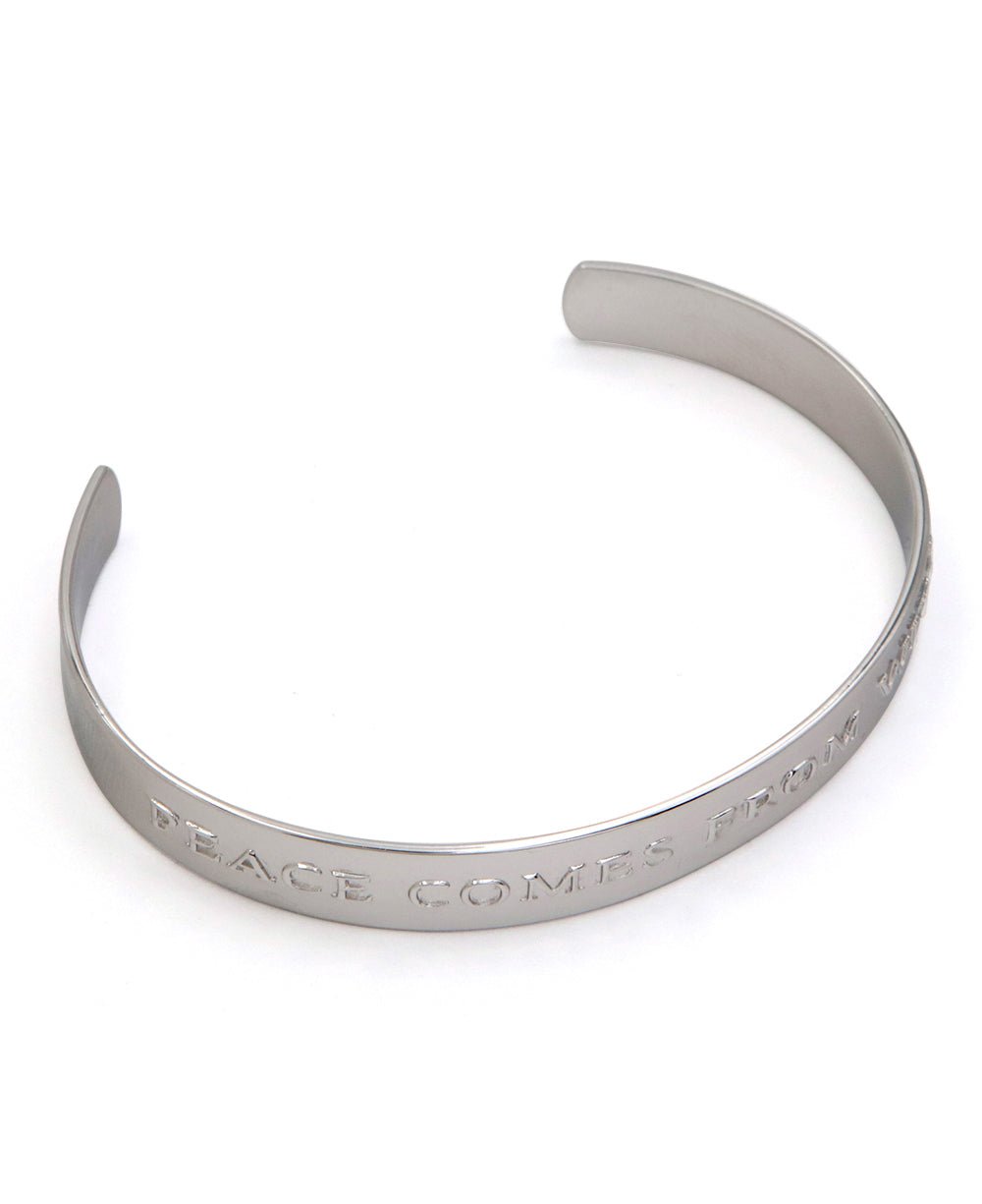 Peace Comes From Within Sterling Cuff Bracelet、mySite、topwebapps