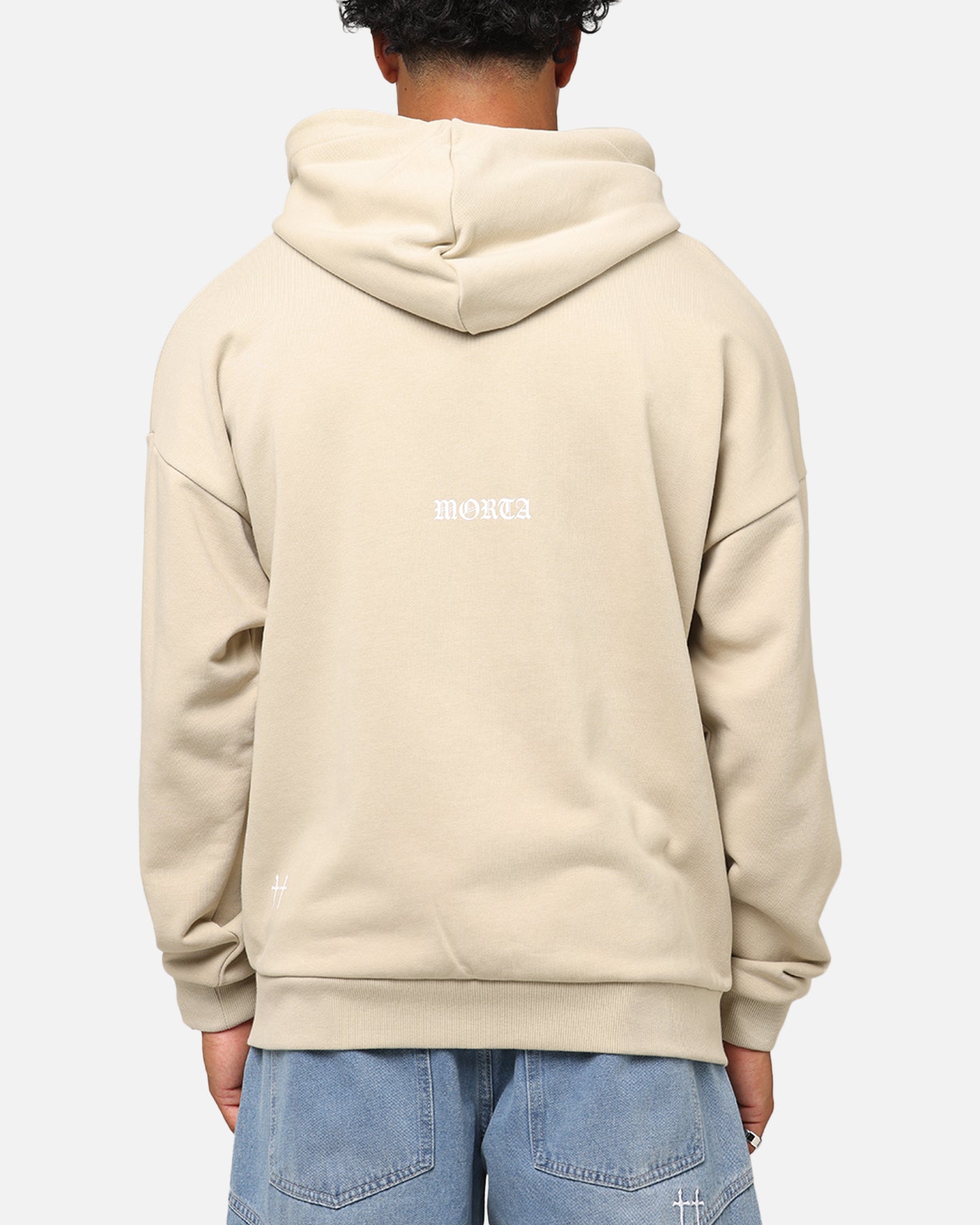 Saint Morta Gothic Distressed Zip Hoodie Stone、mySite、zt4zffjzw