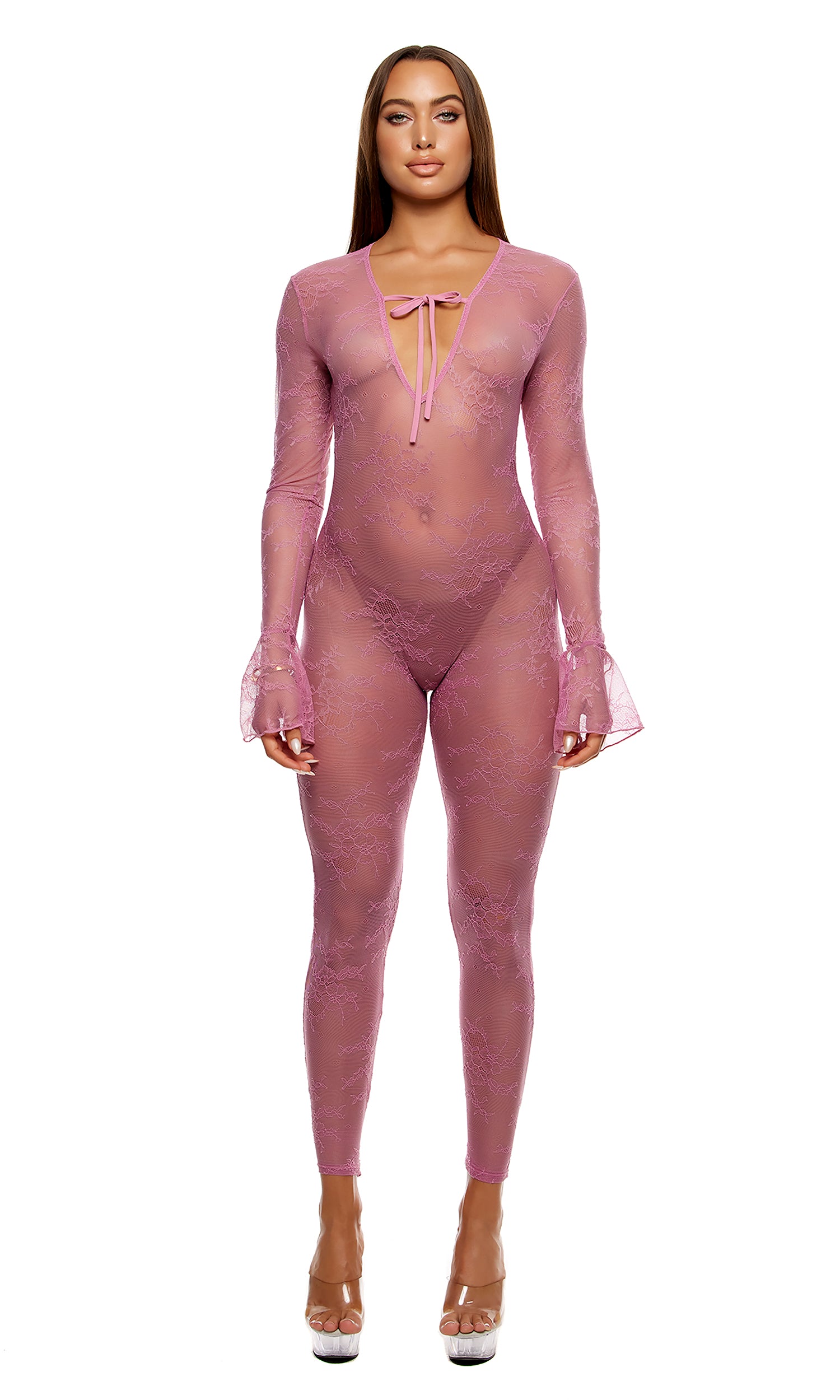 Take It Easy Lounge Lace Jumpsuit - Mauve、mySite、bengalsvssteelers