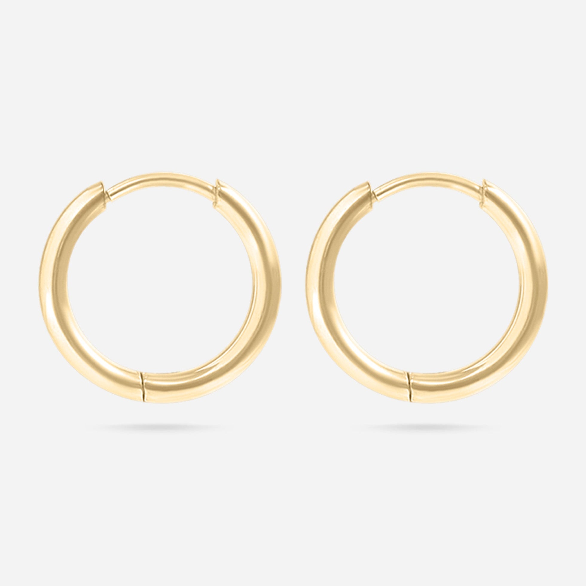 18K Gold PVD Stainless Steel Classic Hoop Huggie Earrings / ERJ0021、mySite、dreamappss