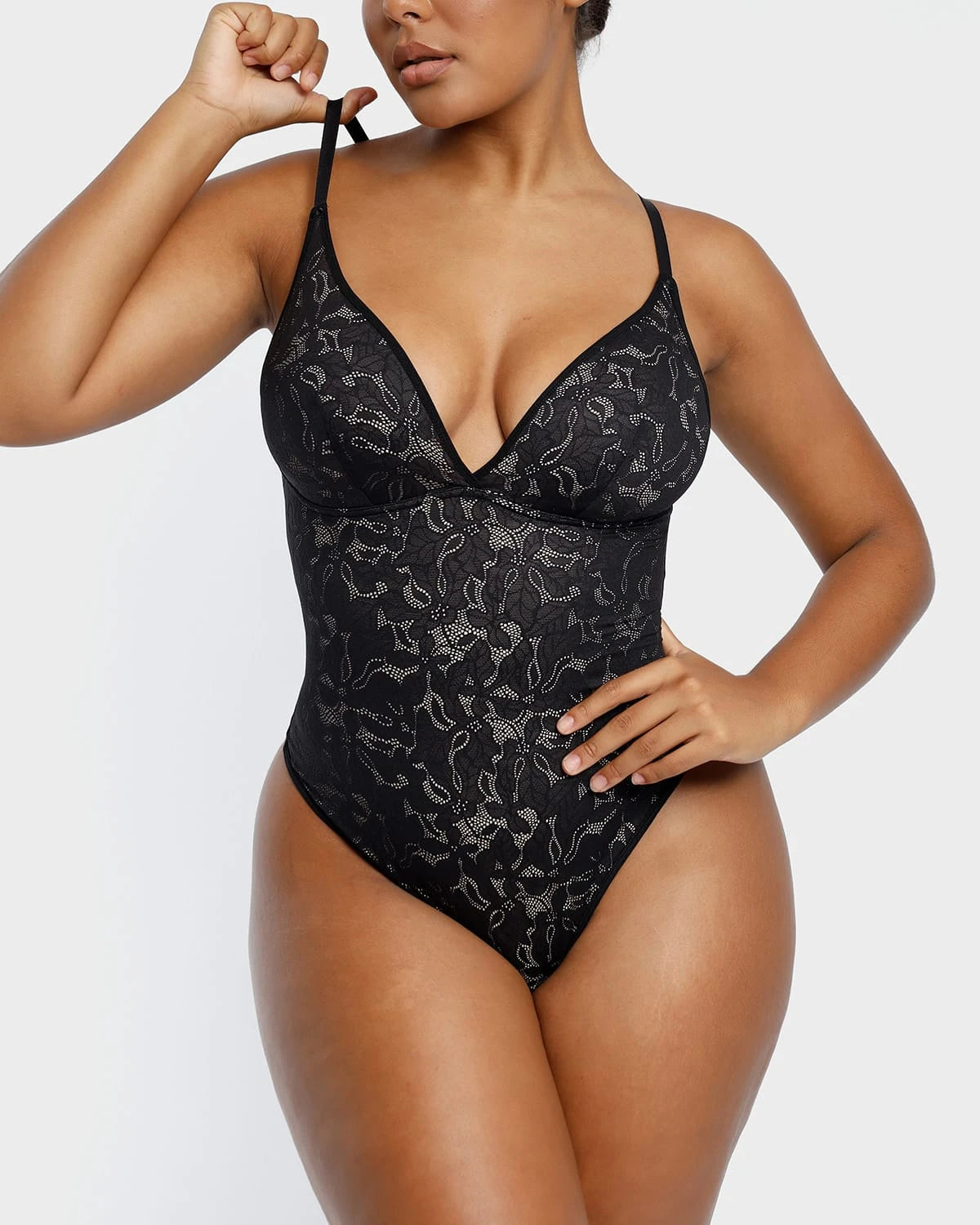 Lace Glamour Leavy Florals Cami Thong Bodysuit、mySite、bengalsvssteelers