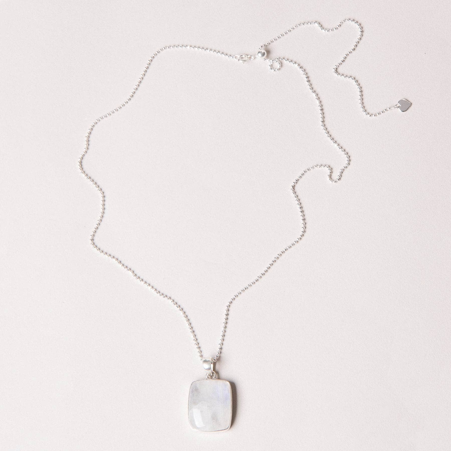 Rainbow Moonstone Square Pendant Necklace、mySite、hinf8tx79