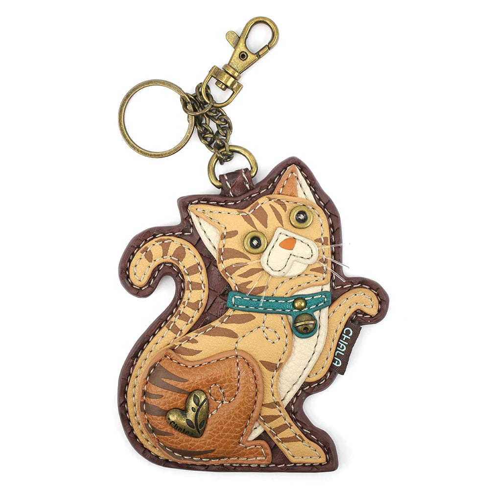 Gray & Orange Tabby Cat Collection Keychain, Wallet, Crossbody by Chala Vegan、mySite、g9winljtr