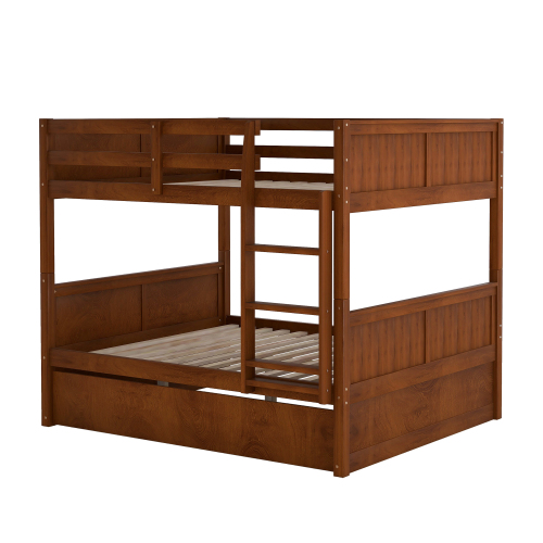 Full Over Full Bunk Bed with Twin Size Trundle, White ( old sku: LP000250AAK )、、casual