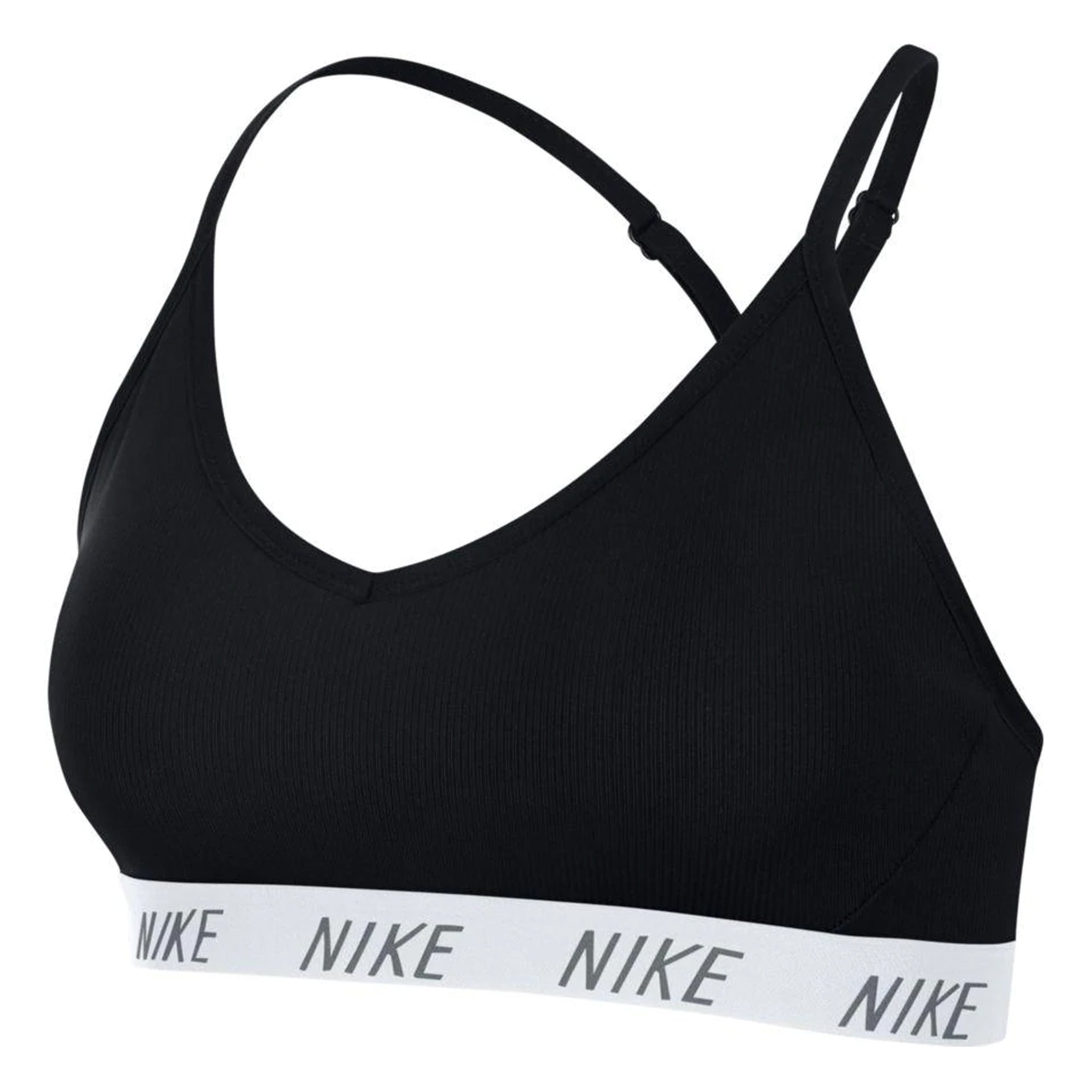 Nike Women's Indy Dri-FIT V-Neck Sports Bra Black/White、mySite、bottomscart