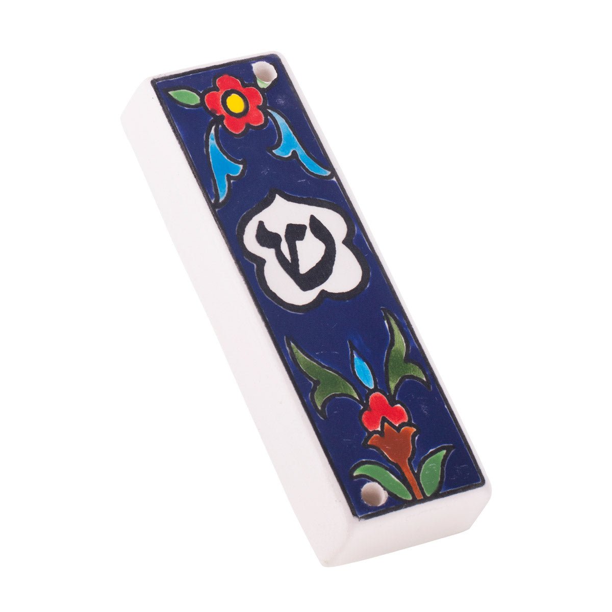  Colorful Flowers Blue Background Mezuzah、mySite、elrpsem3k