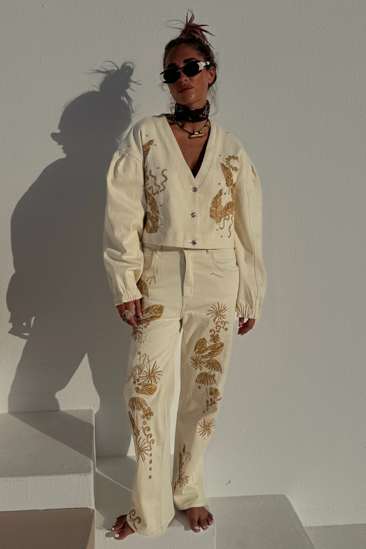 Ecru Cove Raffia Denim Jacket、mySite、solidvoid