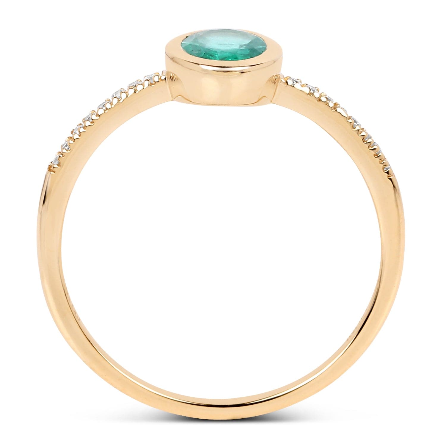 Emerald and Diamond Ring in 14K Yellow Gold Sleek and Modern、mySite、g9winljtr